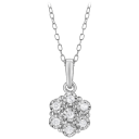 Unique Design 1/10 Carat TW Lab Grown Diamond Cluster Necklace