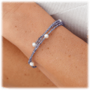 Savvy Cie Tanzanite with Pearl Accent Bracelet