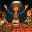 Calling to order the first meeting of the Secret-Not-So-Secret baking club.