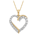 Niss & Niflaot Jewelry 18K Yellow Gold Plated 21 Diamond Heart Necklace