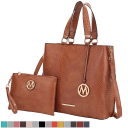 MKF Collection Beryl 2 Piece Snake-Embossed Vegan Leather Tote Bag With Wristlet