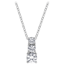 Gemstone Brilliance Lab Created White Sapphire 3-Stone Drop Pendant Necklace