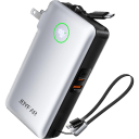 JOYFAR 10,000mAh Fast Charging Power Bank with Built-in Cables & Wall Plug