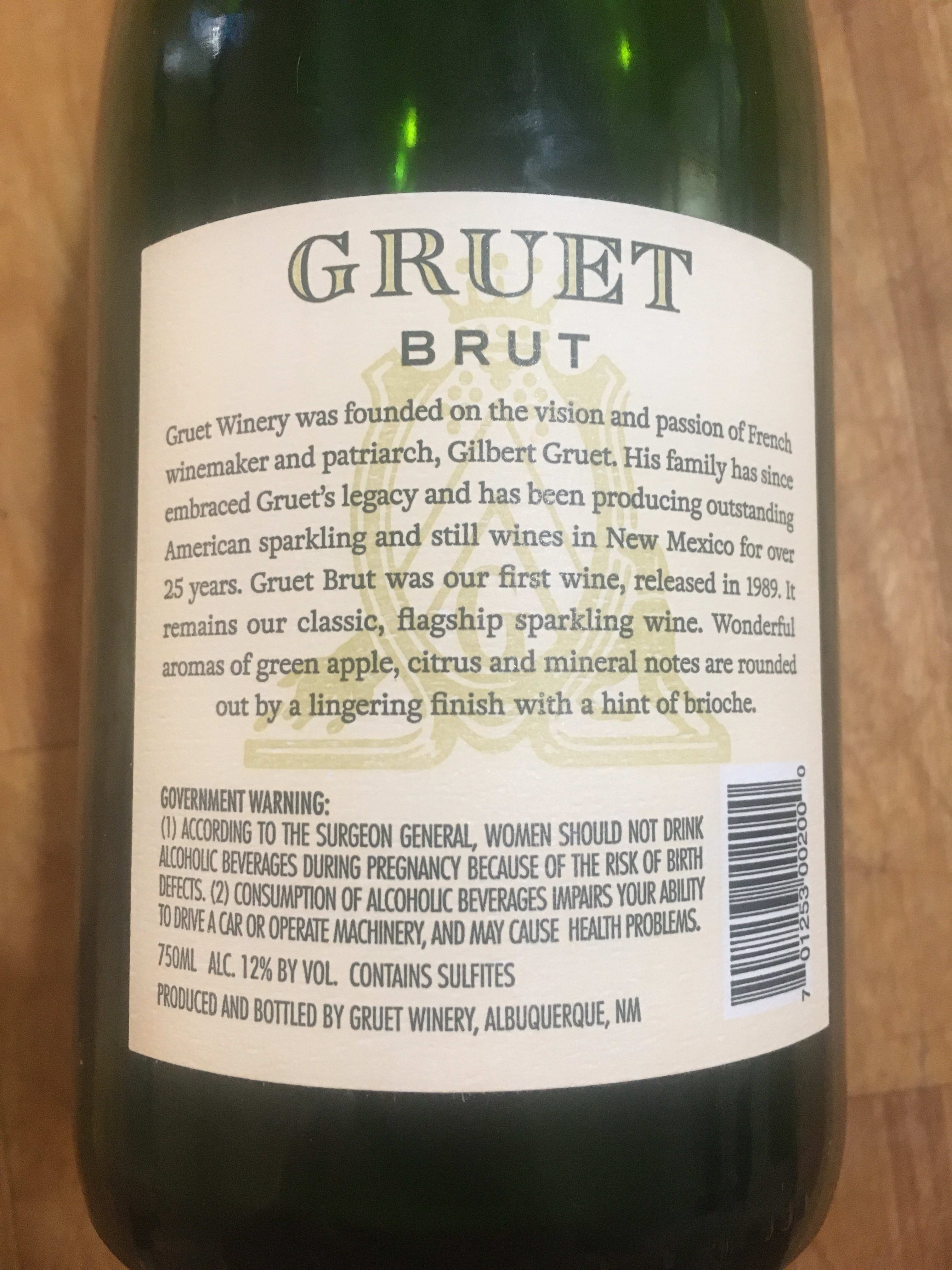 Gruet Brut Back Label