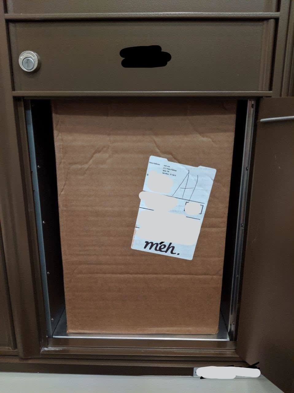 Large box, small hole