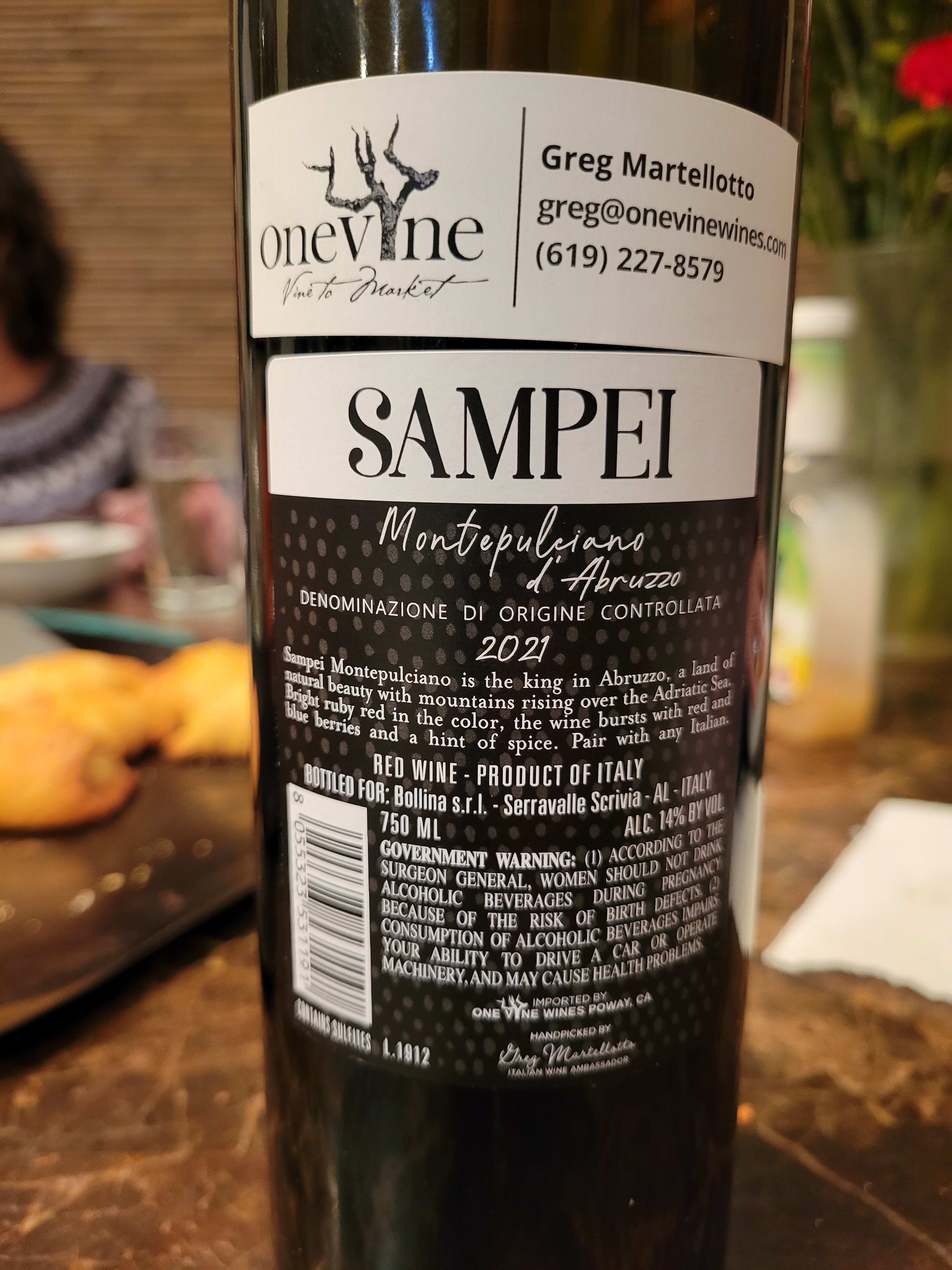 bottle rear label