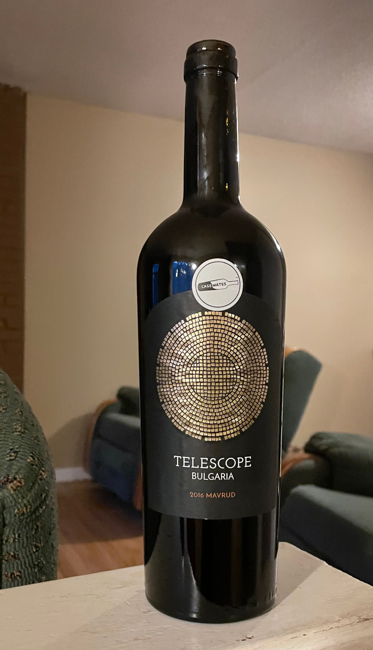 Telescope 2016 Bulgarian Mavrud Front of Bottle