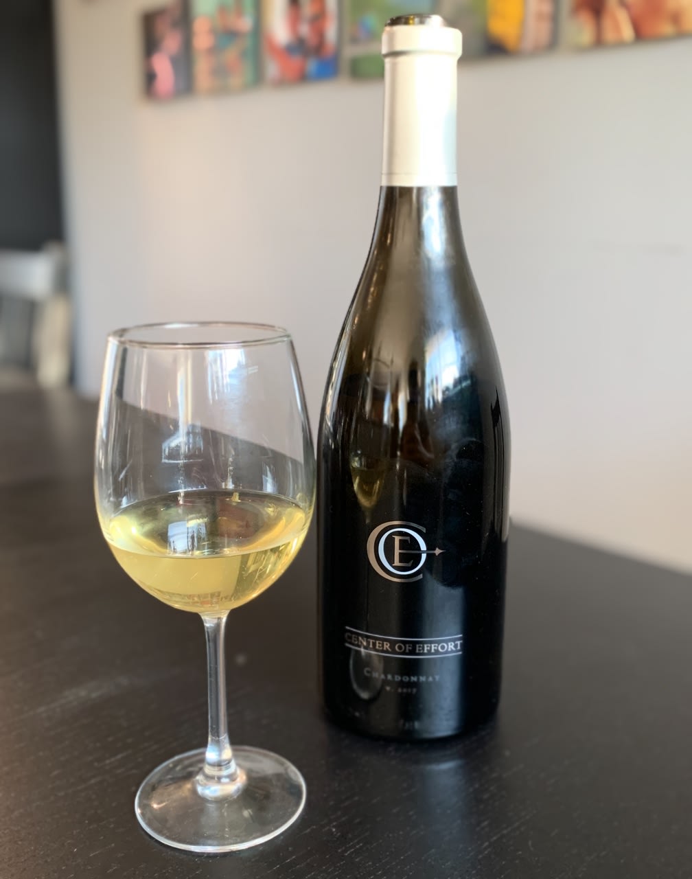 Center of Effort Chardonnay Bottle and Glass