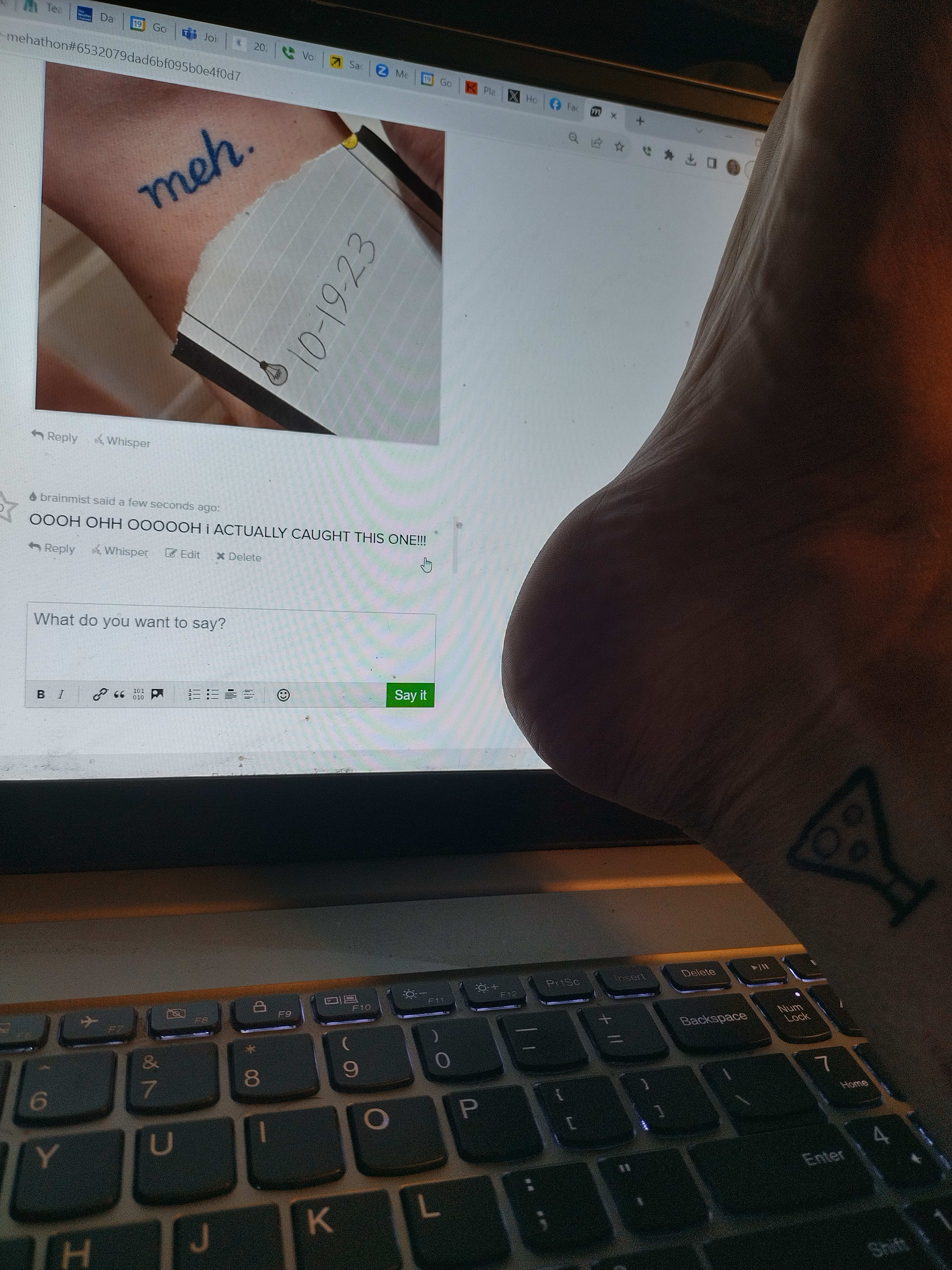 Forgot the stupid thing where you have to be in landscape mode to even upload saved pictures. Jfc.