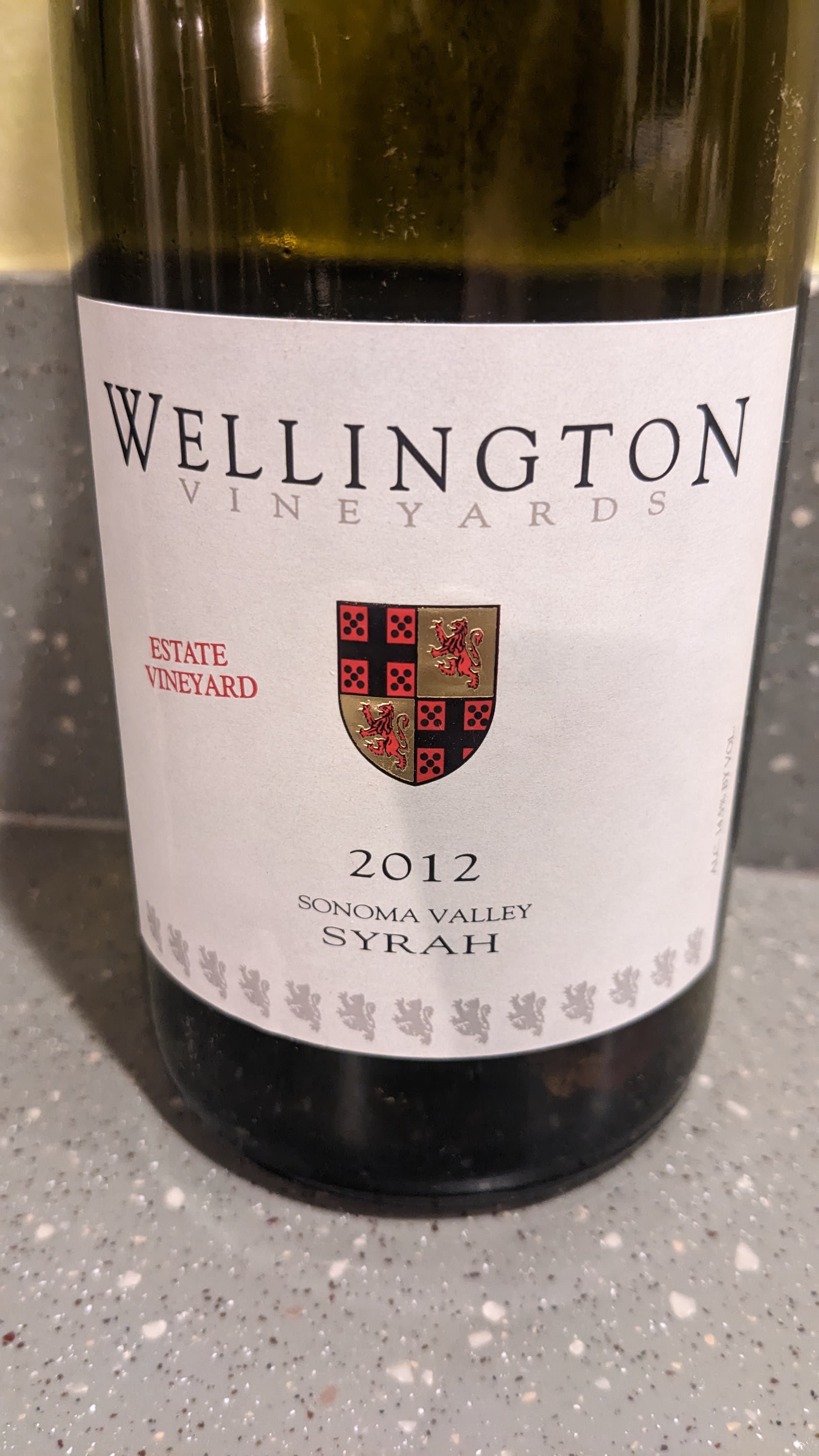2012 Wellington Syrah, Estate