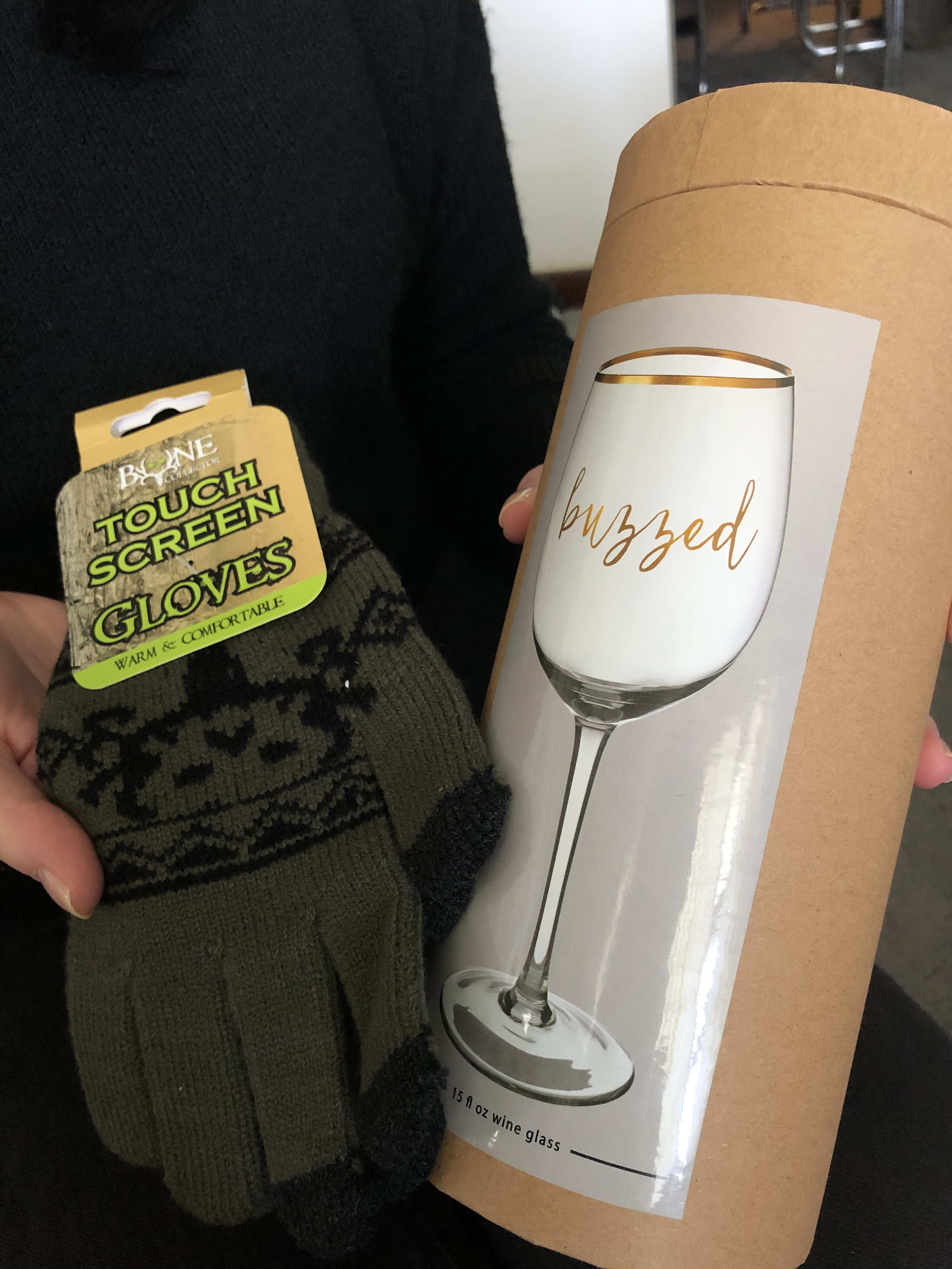Touch Screen Gloves + Buzzed Wine Glass