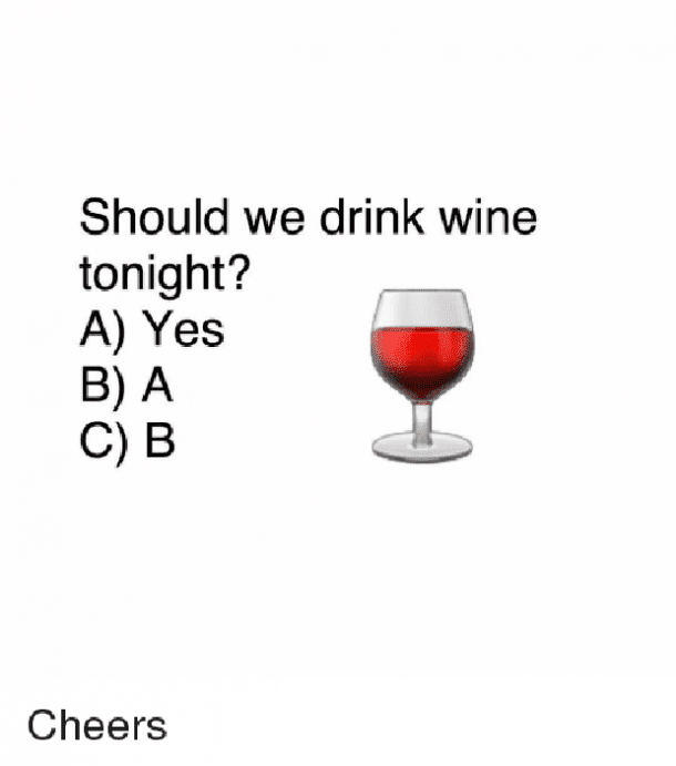 drink wine question