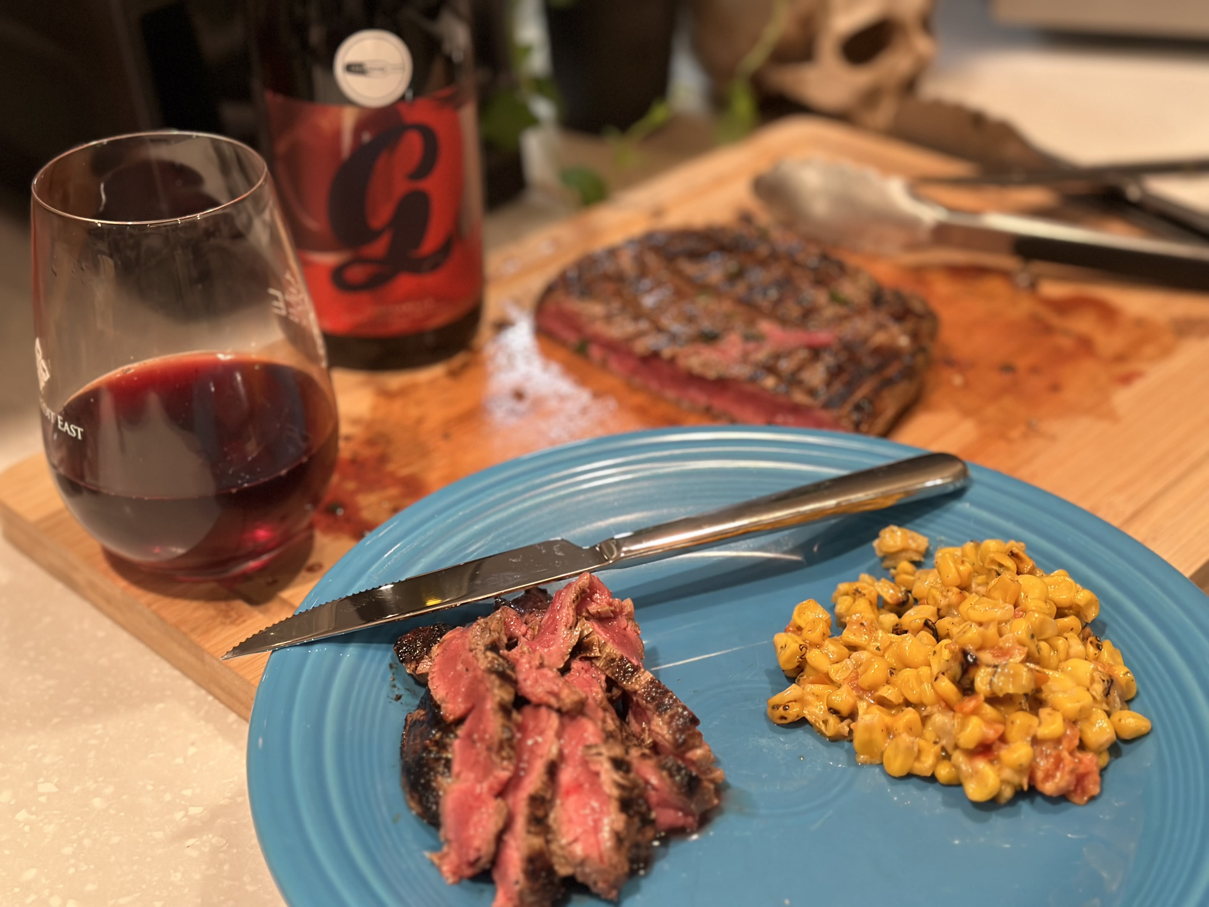 Citrus-Garlic Flank Steak with Mexican Street Corn!