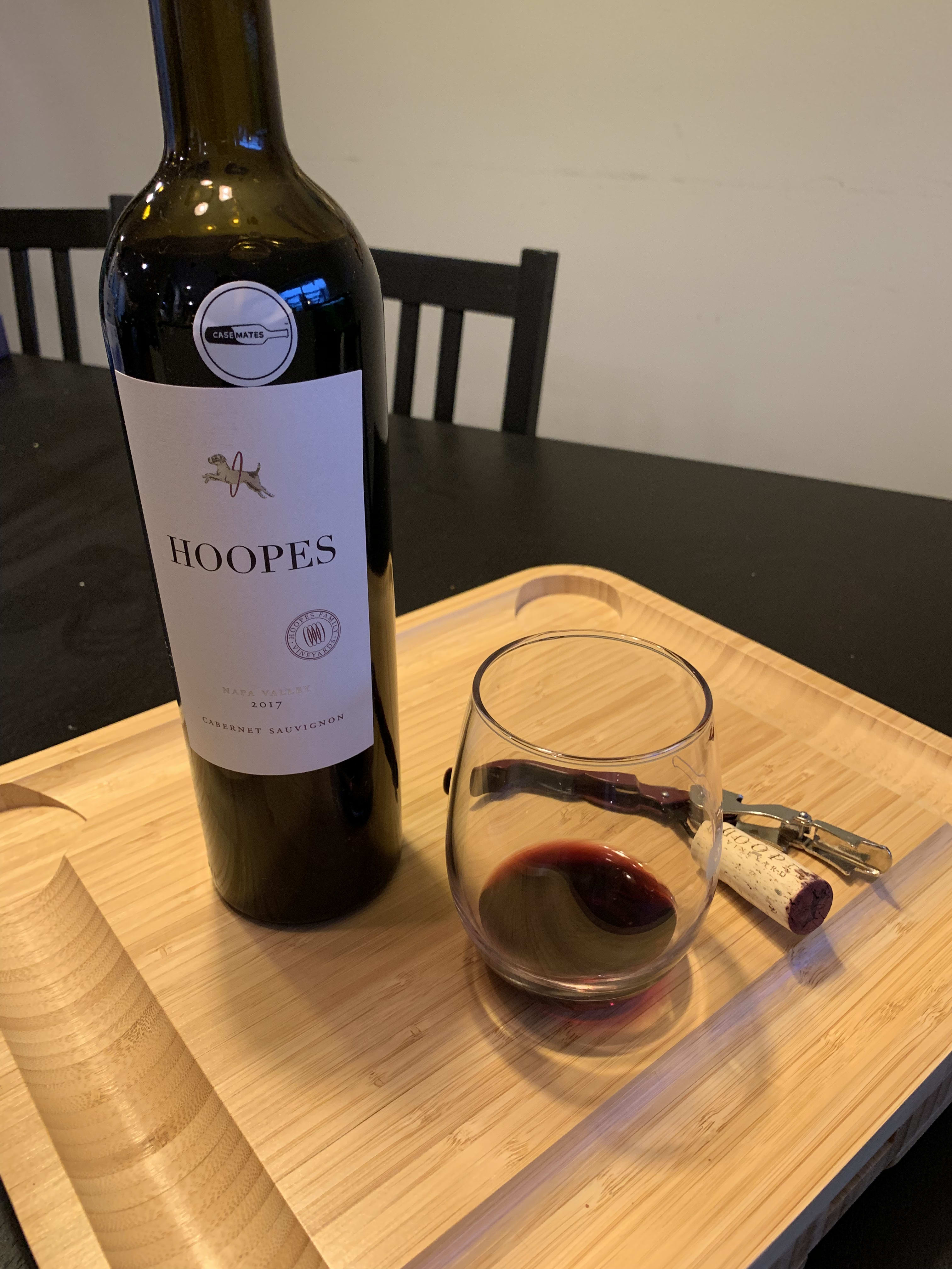Hoopes Cabernet bottle and glass