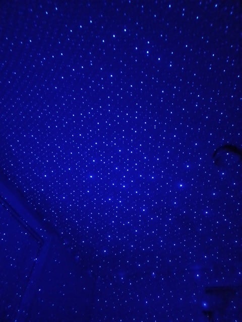Stars projected on ceiling