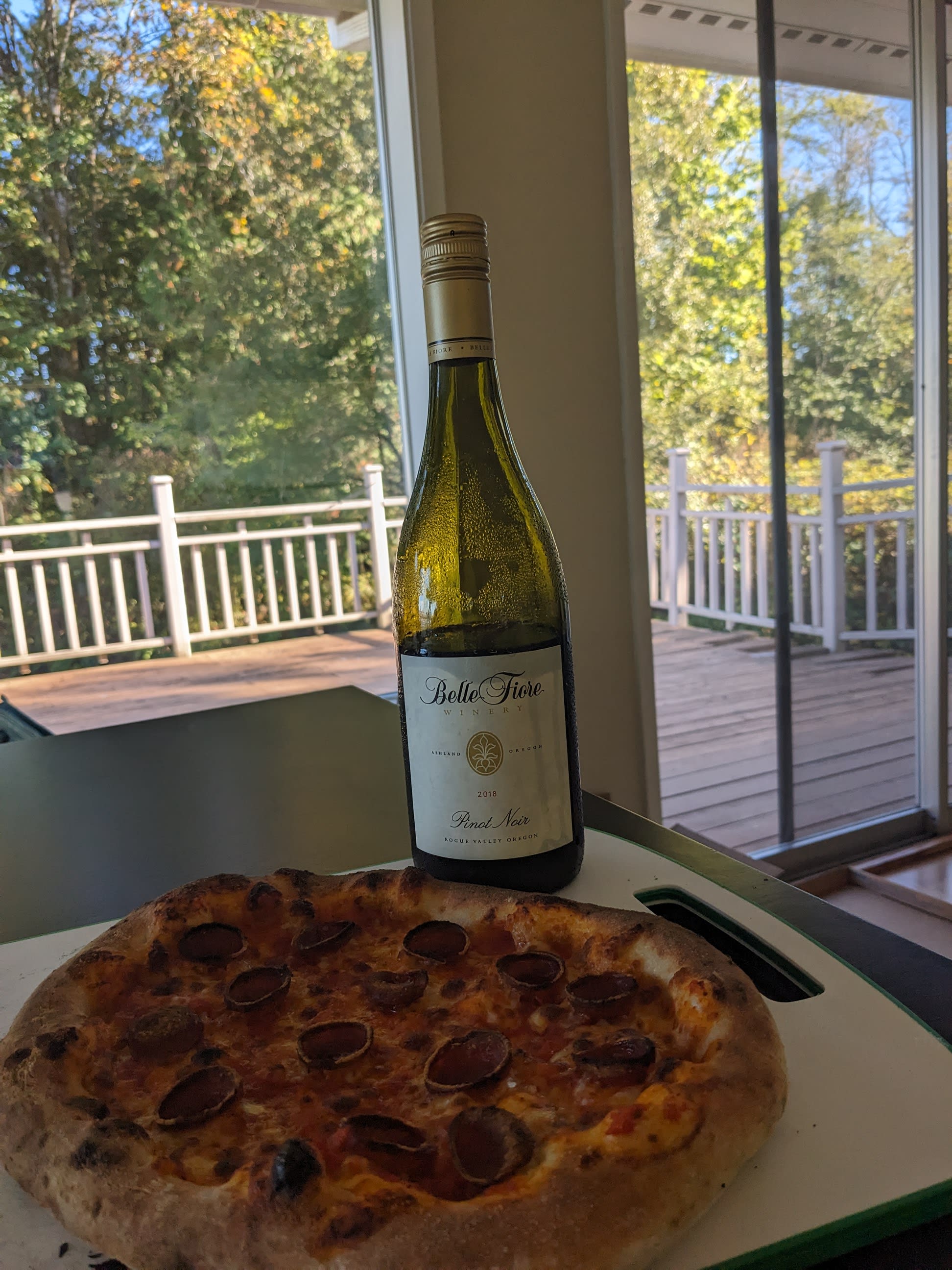 With homemade Oona pizza 