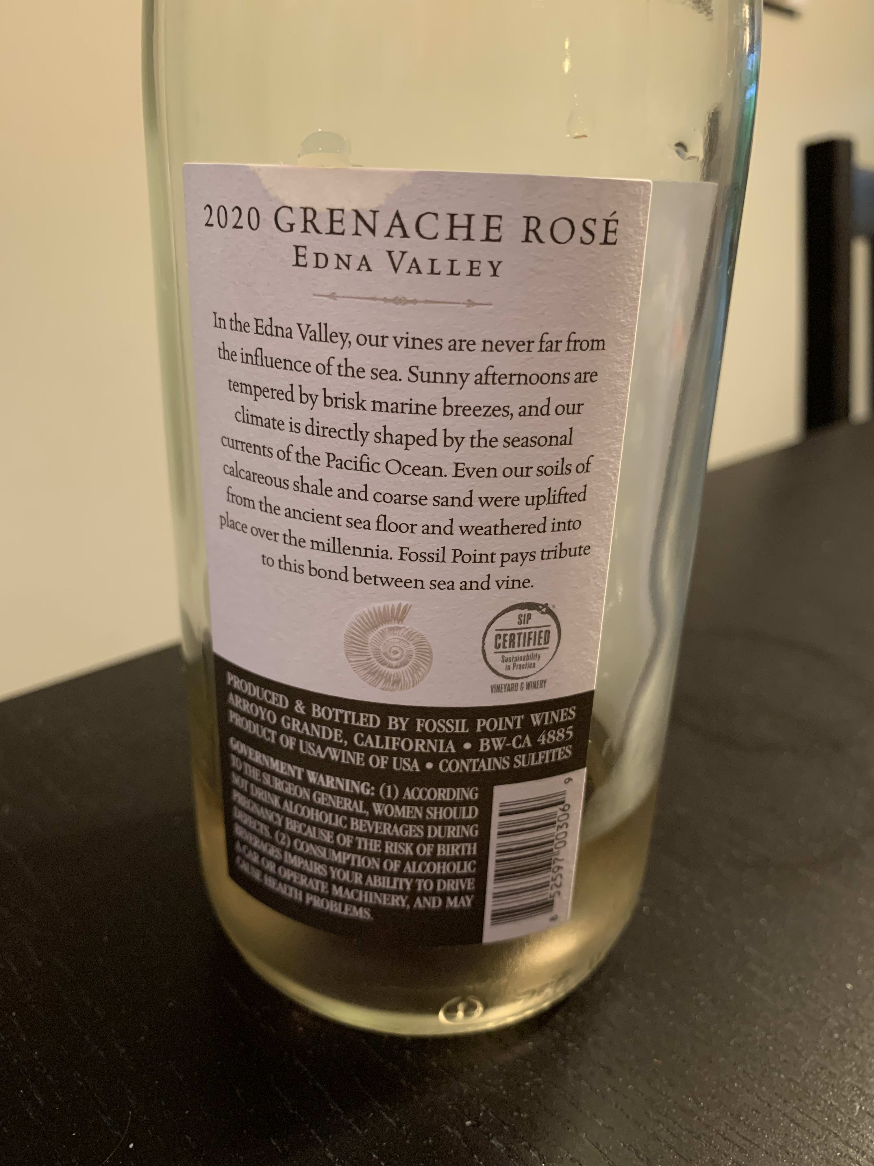 Fossil Point Rose back label