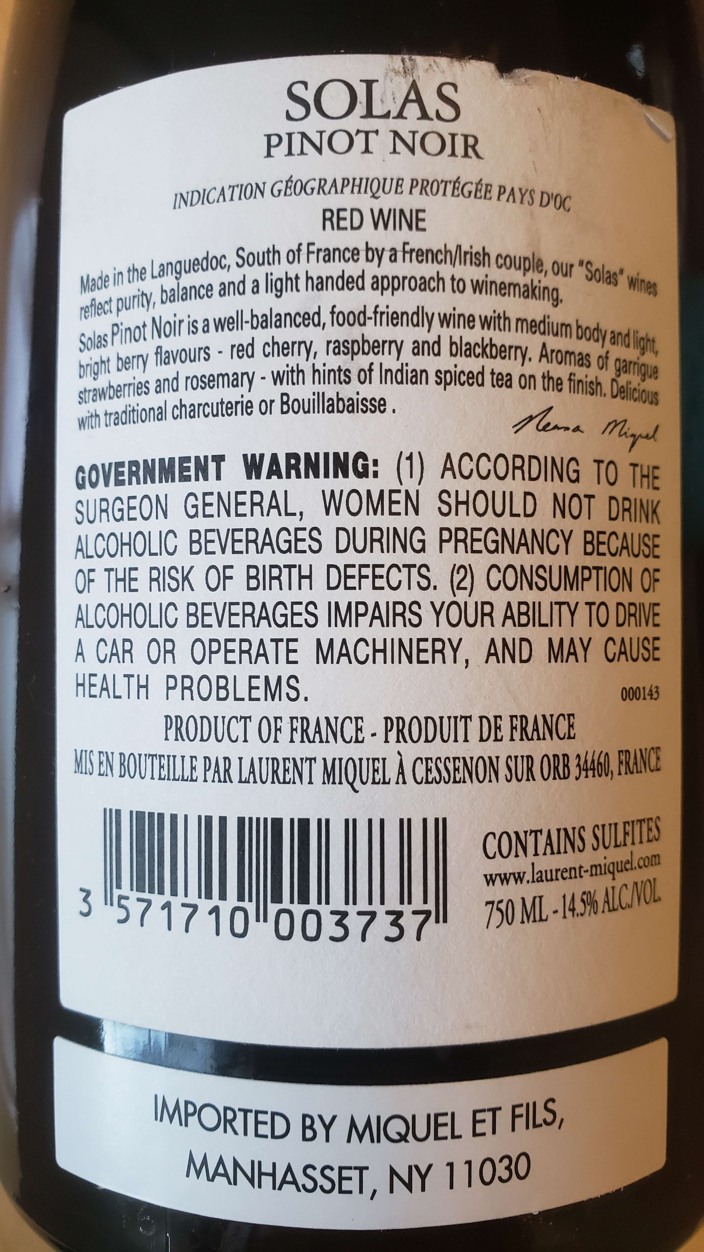 Warning label
