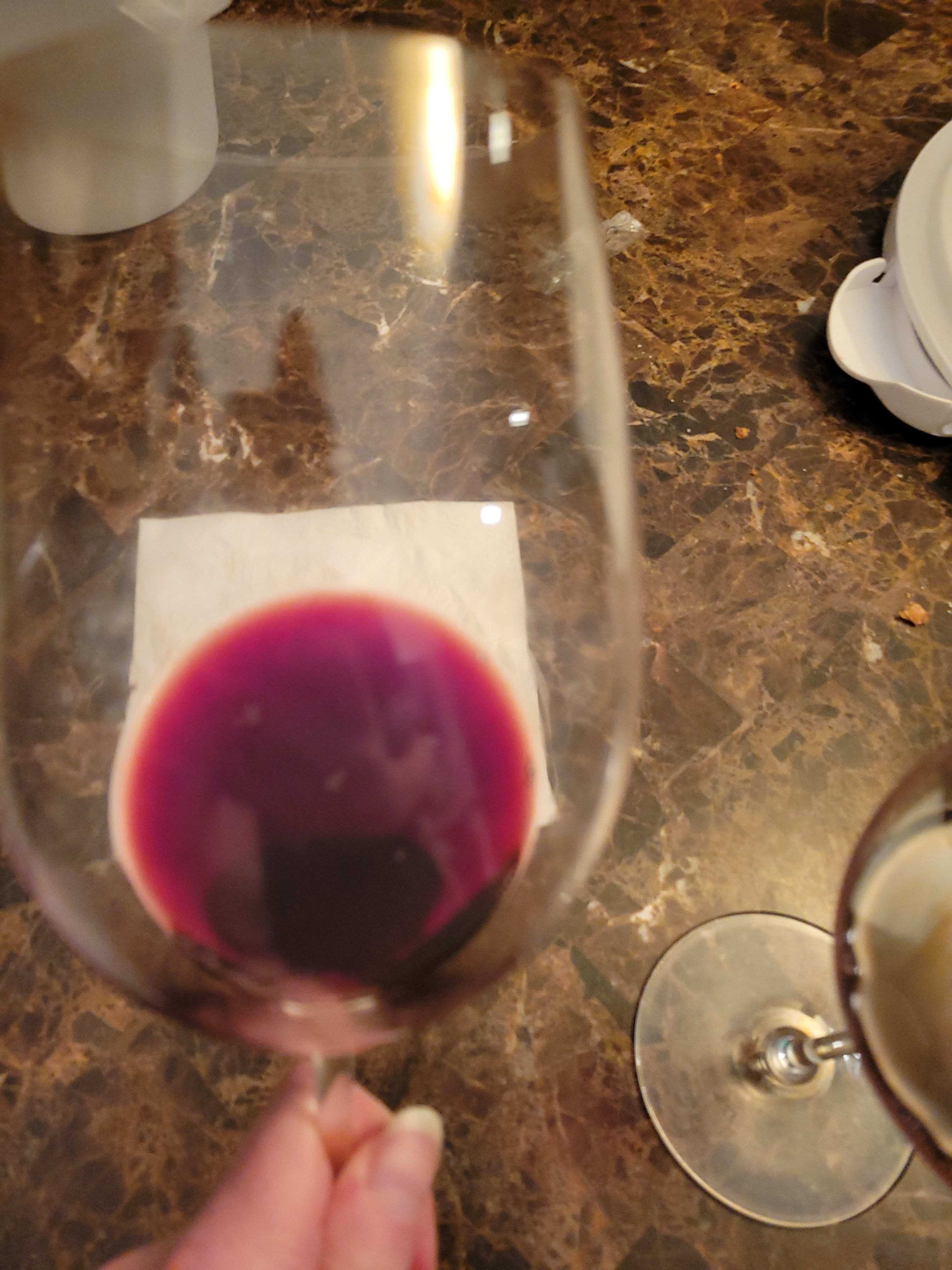 wine in bordeaux glass