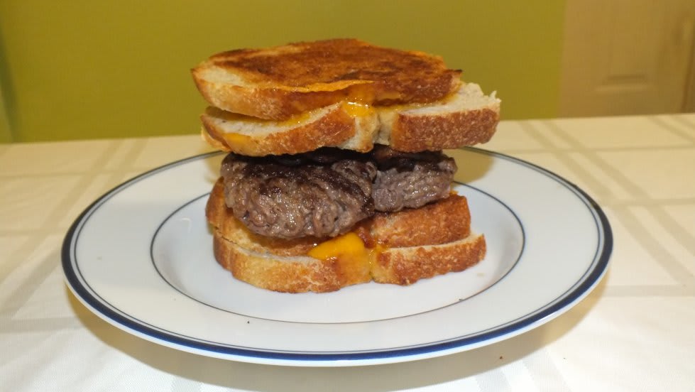 Grilled cheese bacon cheeseburger