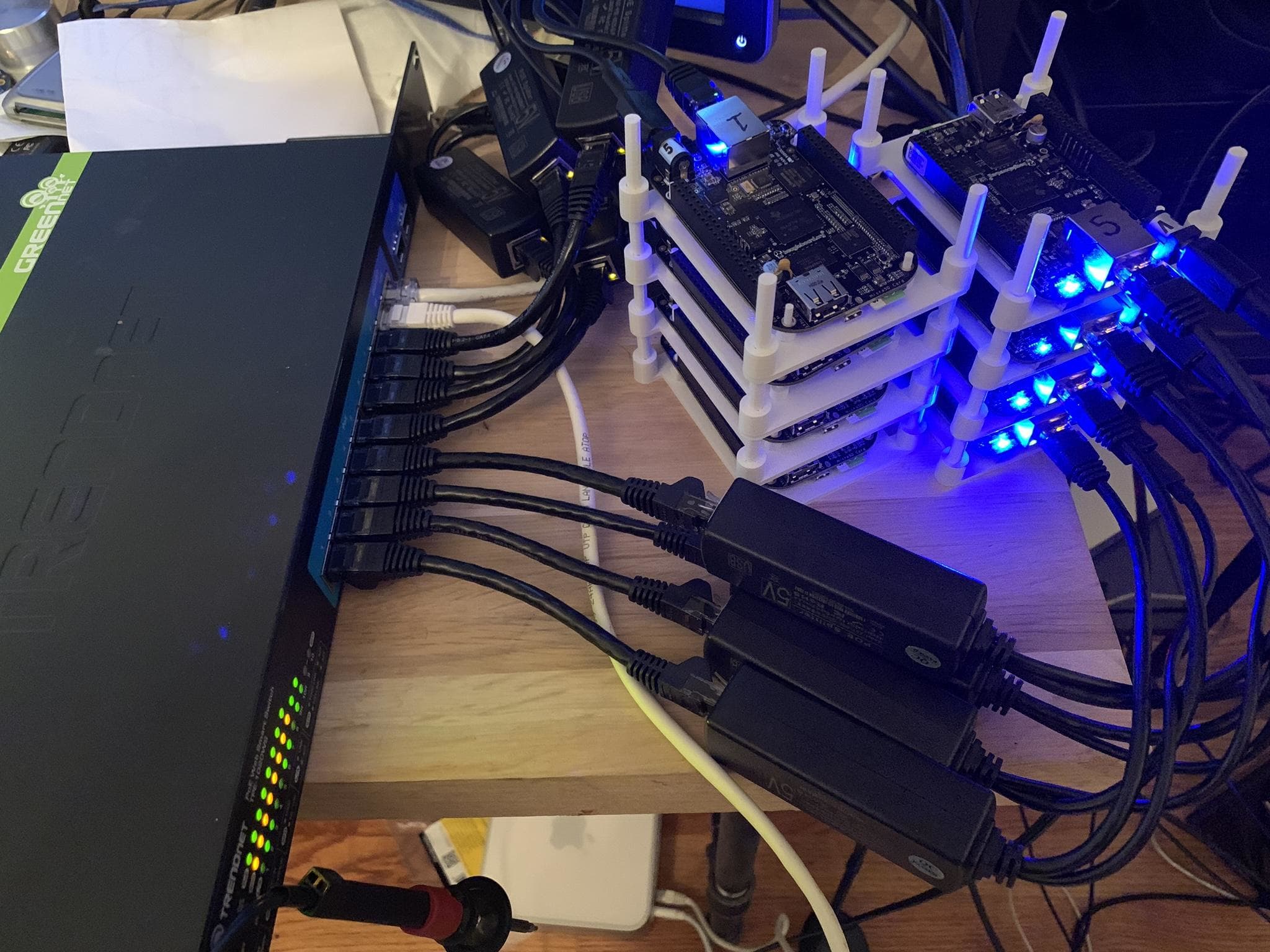 BeagleBone Black k8s cluster, PoE