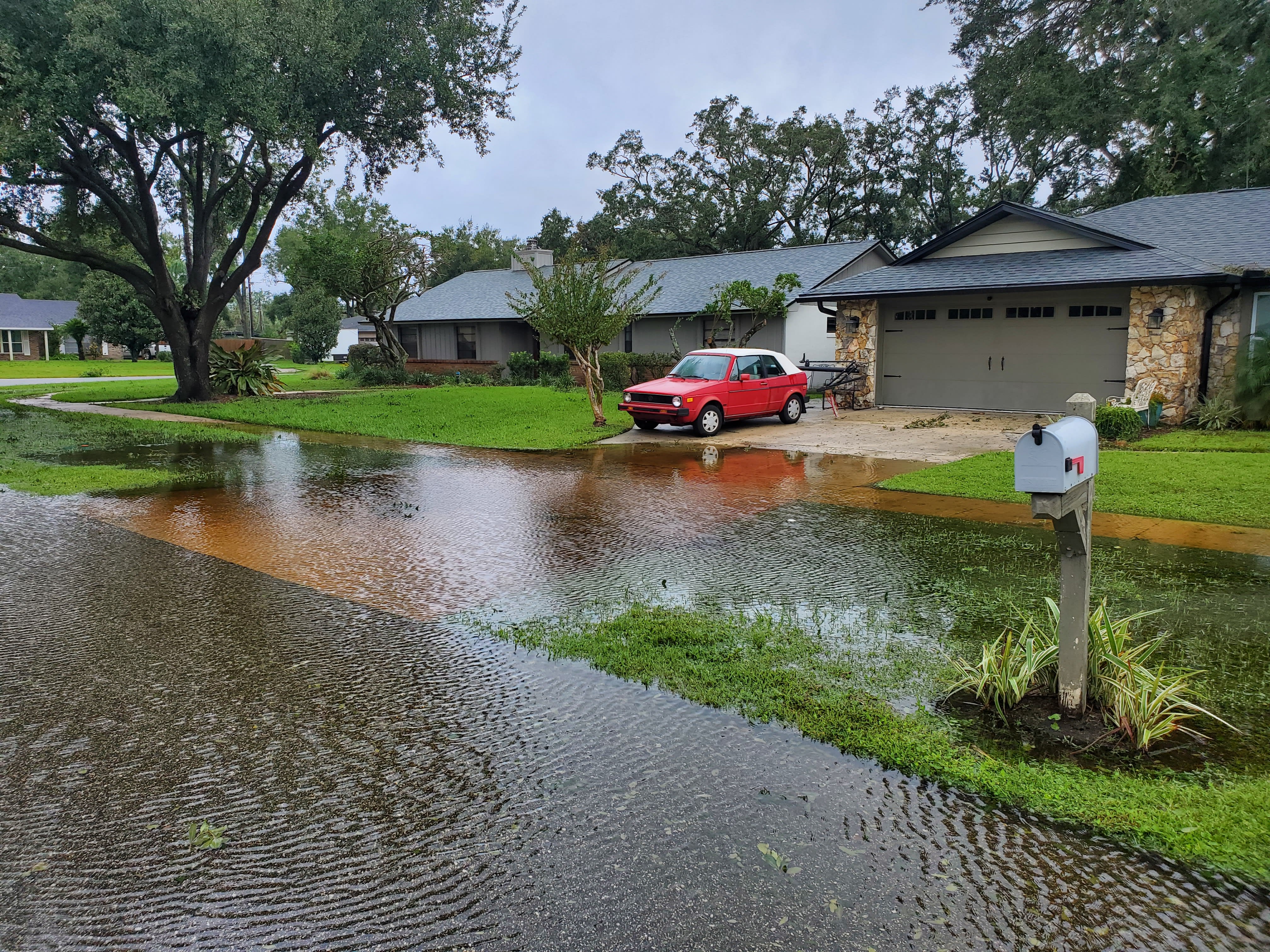Minor flooding on nearby street