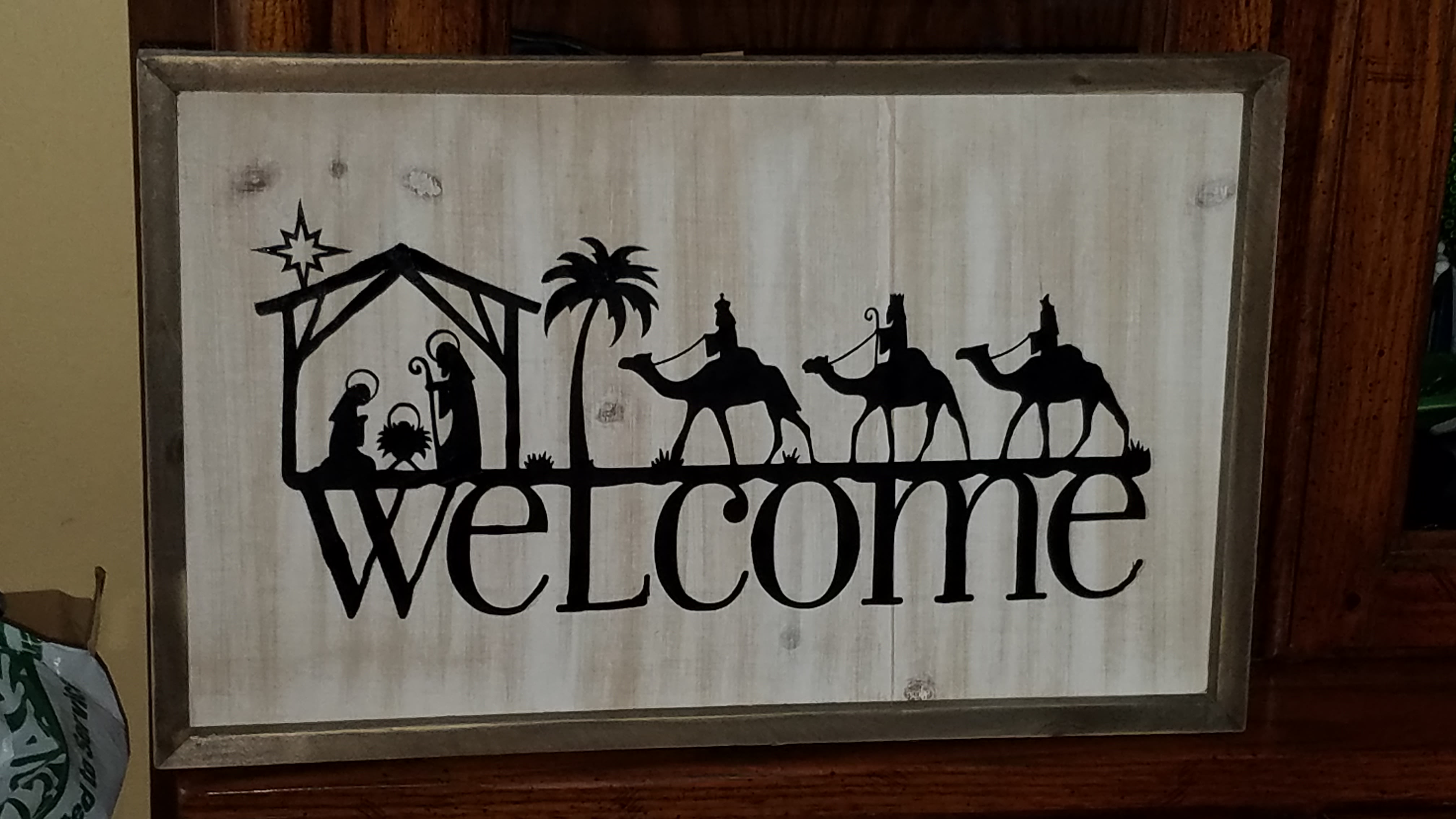 htv on wood Christmas Welcome