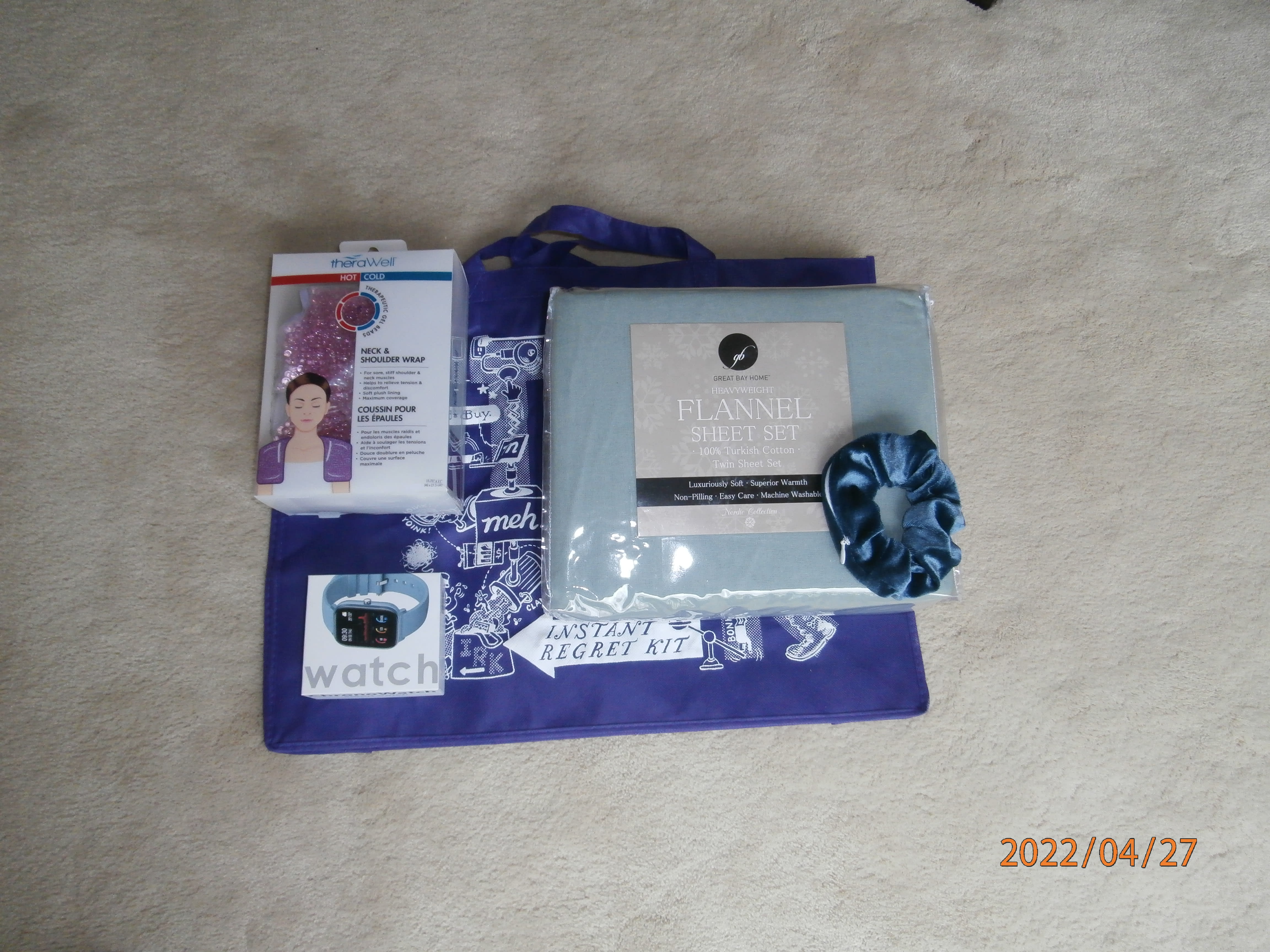 Whoever packed this had a theme going on - "Moody Blue to Purple Rain"