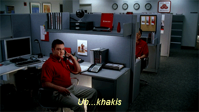 Jake from State Farm telling homeowner what he's wearing