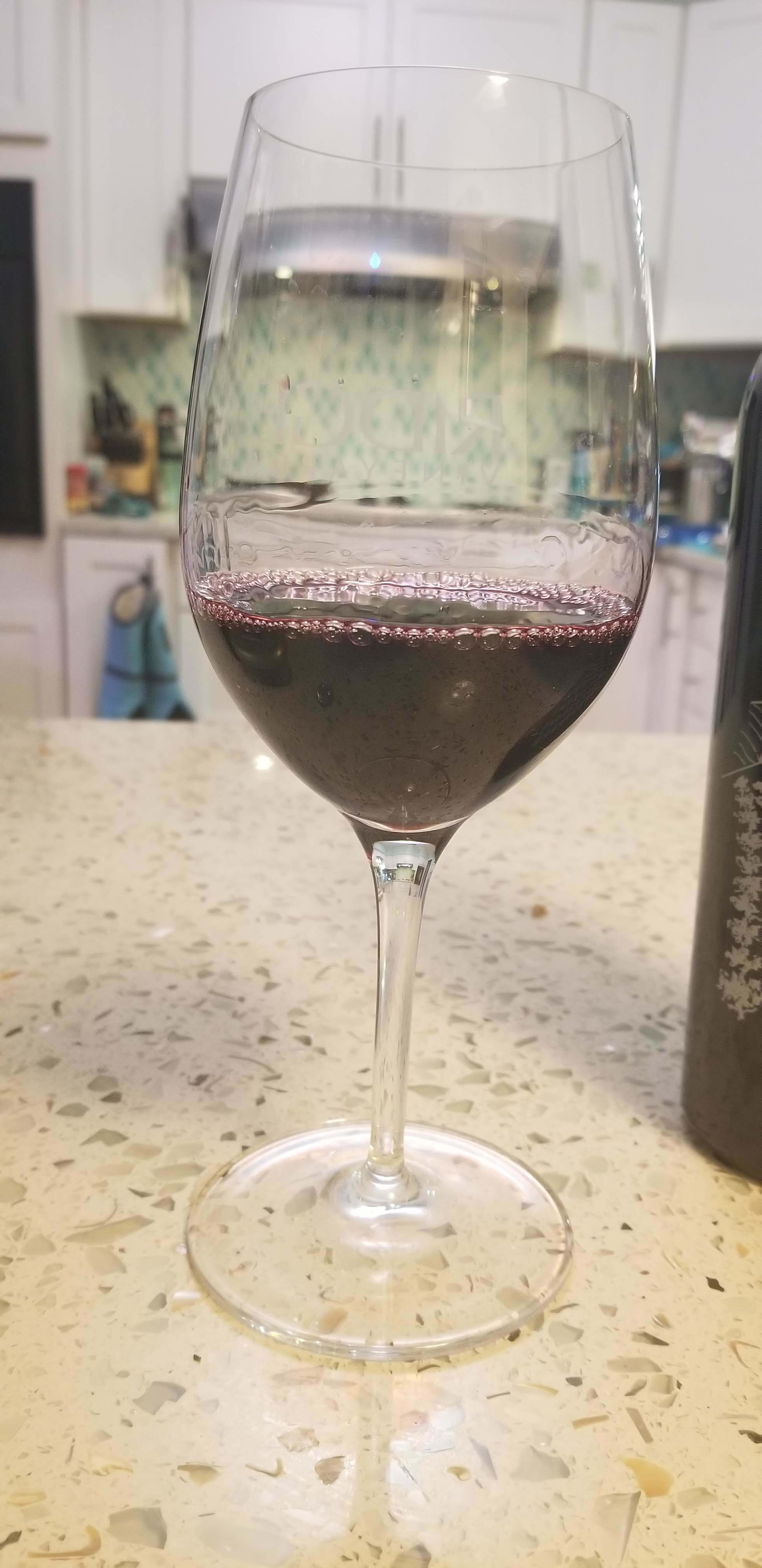 Red wine in glass