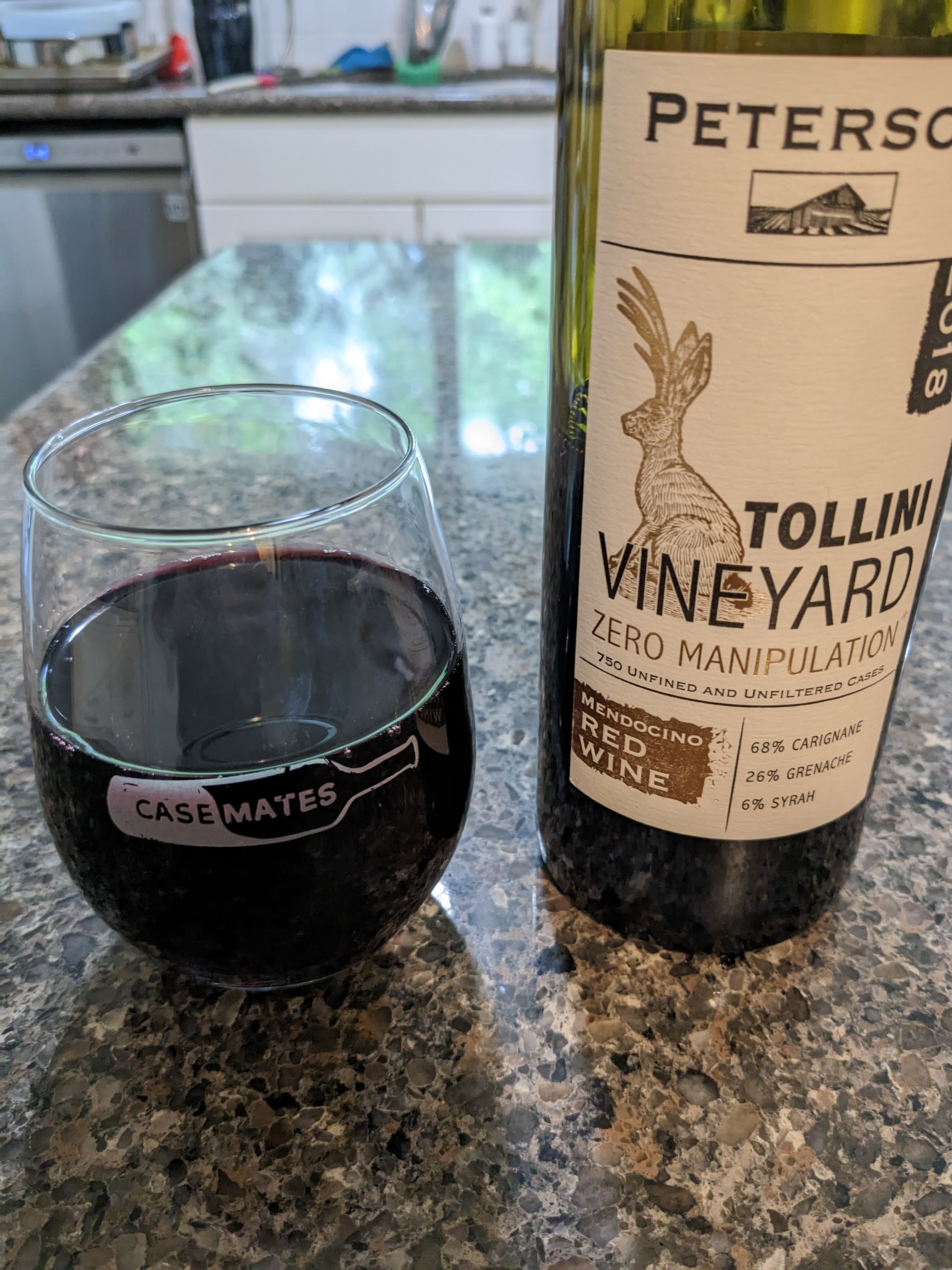 wine bottle and glass