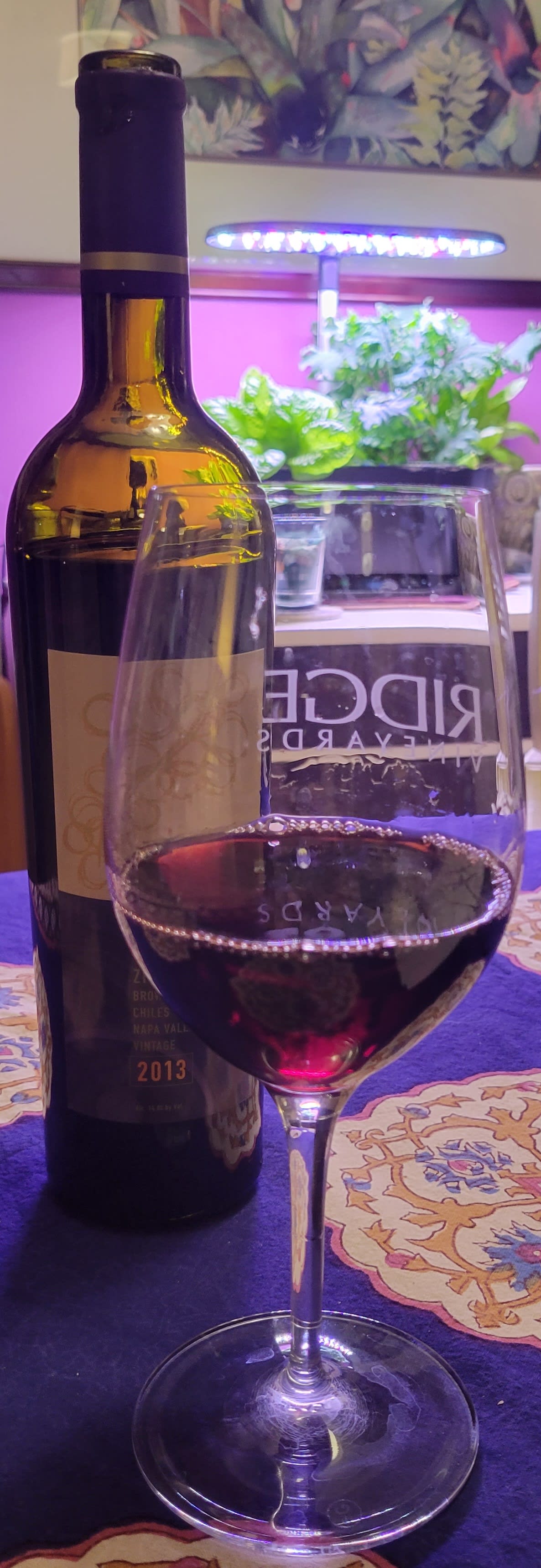 D Cubed Zinfandel 2013 Bottle and glass