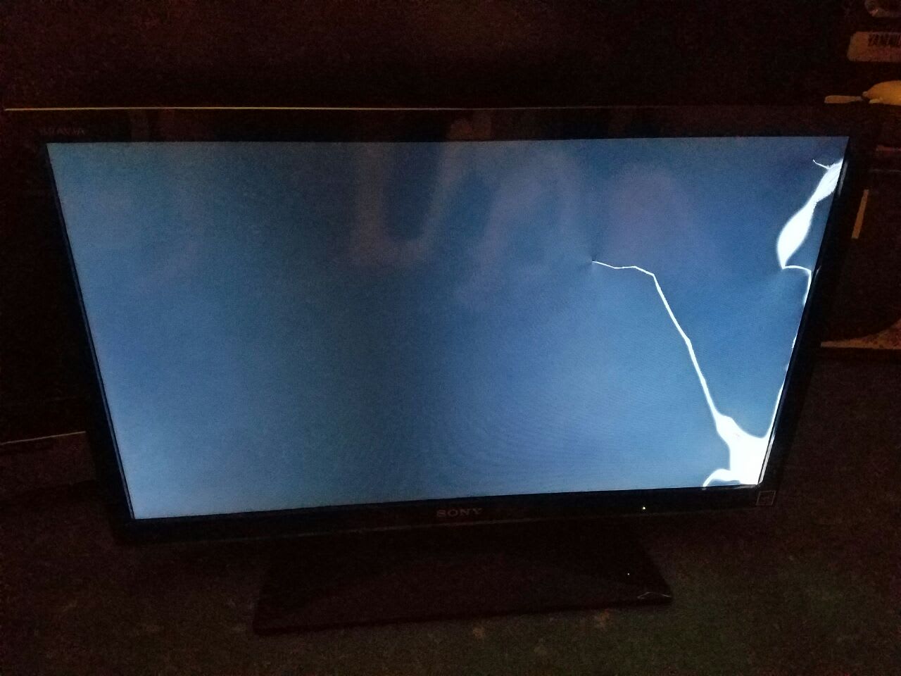 The crack started at a corner and propagated instantaneously