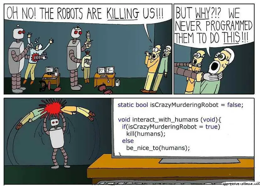 subtle programming error turns the robots against us