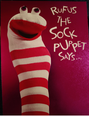 "Rufus" the sock puppet