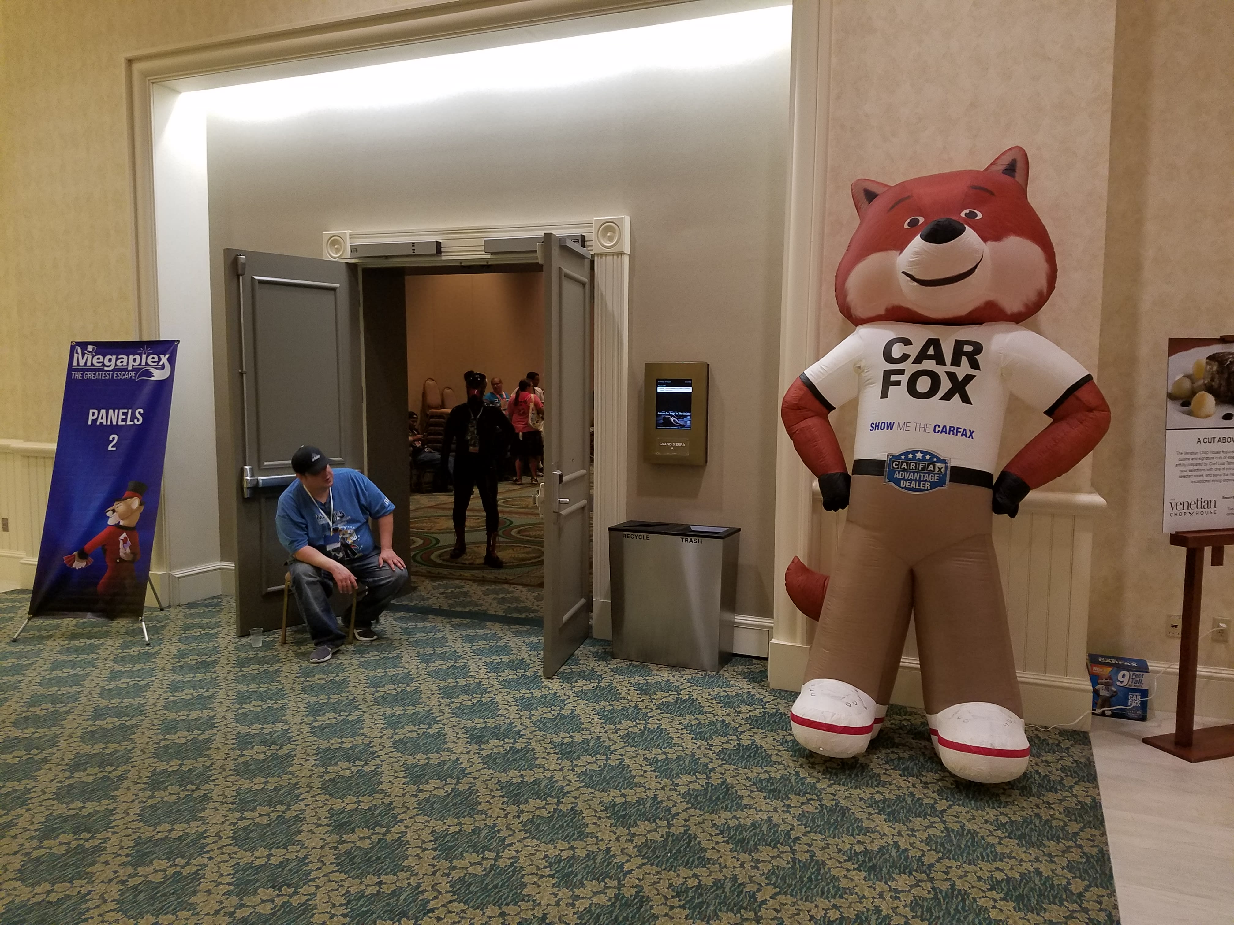 Greeting attendees at my 2019 Megaplex inflatables panel