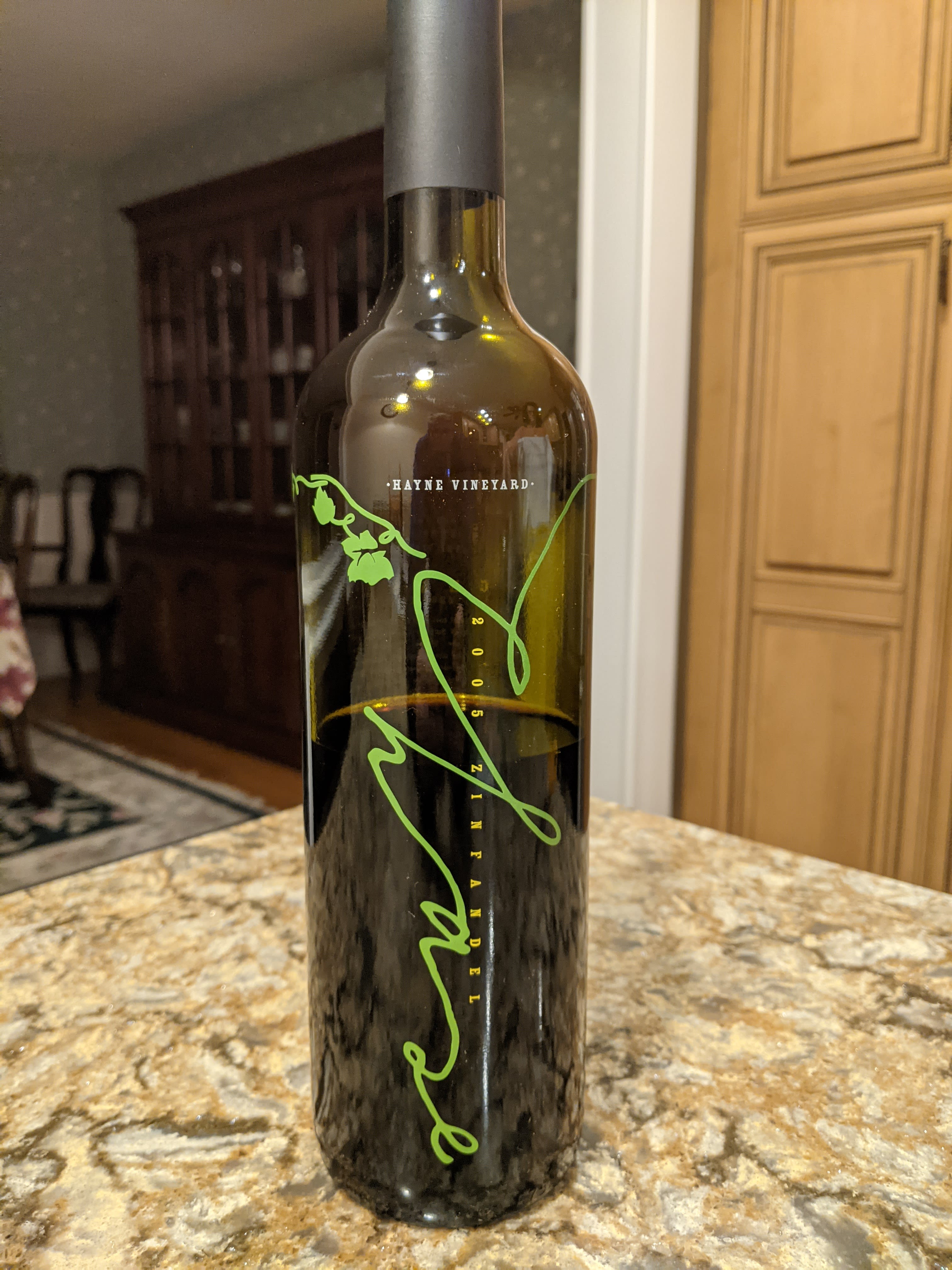 2005 Chase Zinfandel, Hayne Vineyard
Very Good!  Found it on a bottom shelf...