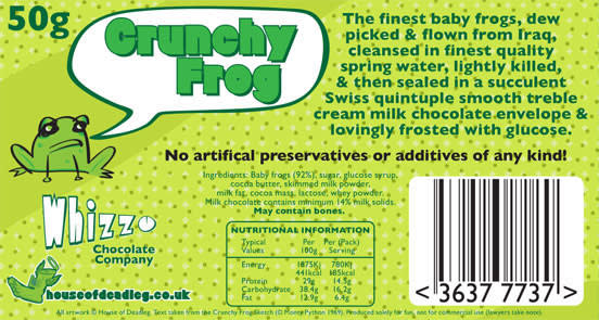 crunchy frog nutritional information