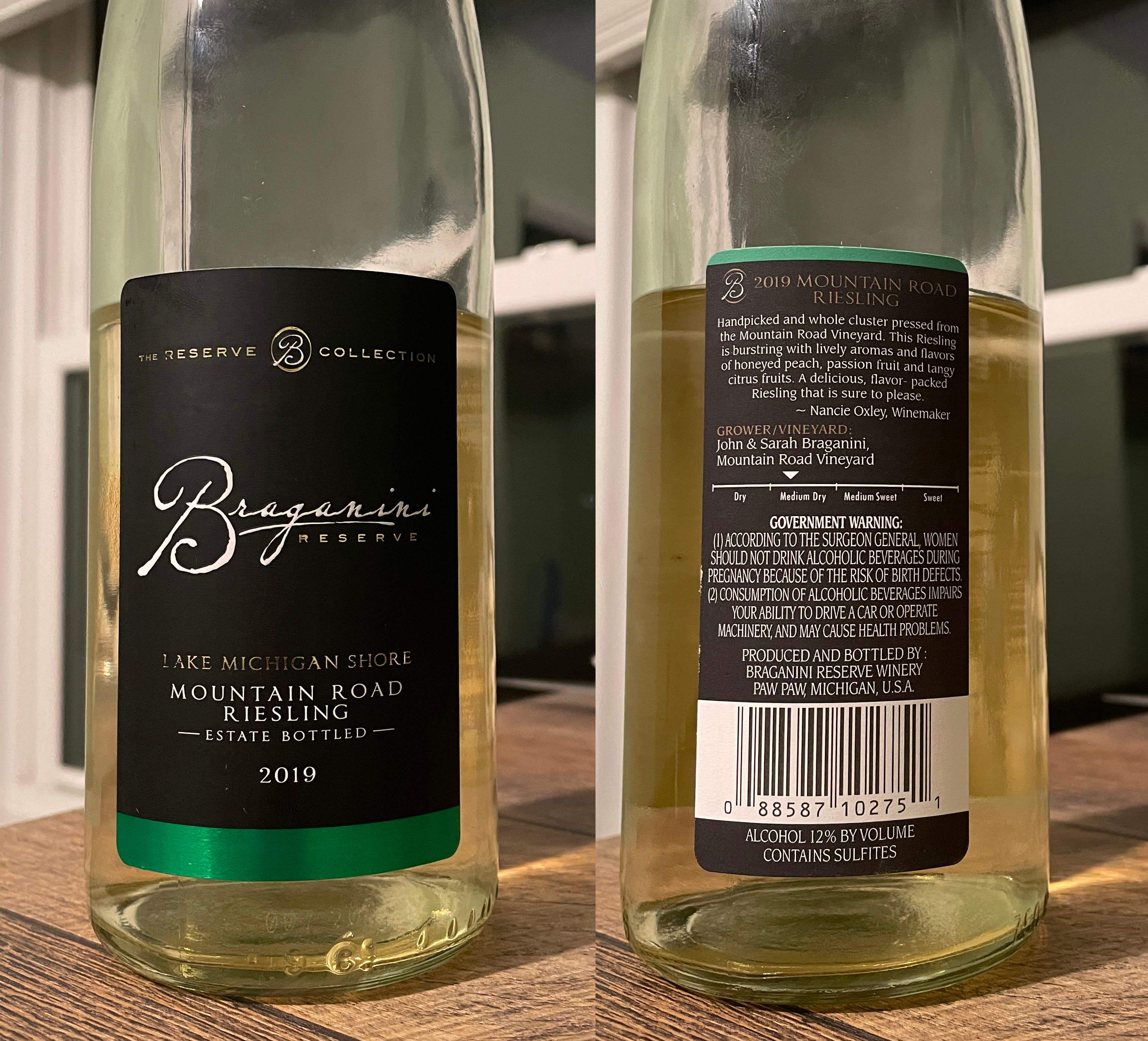 Bottle shots, front and back label