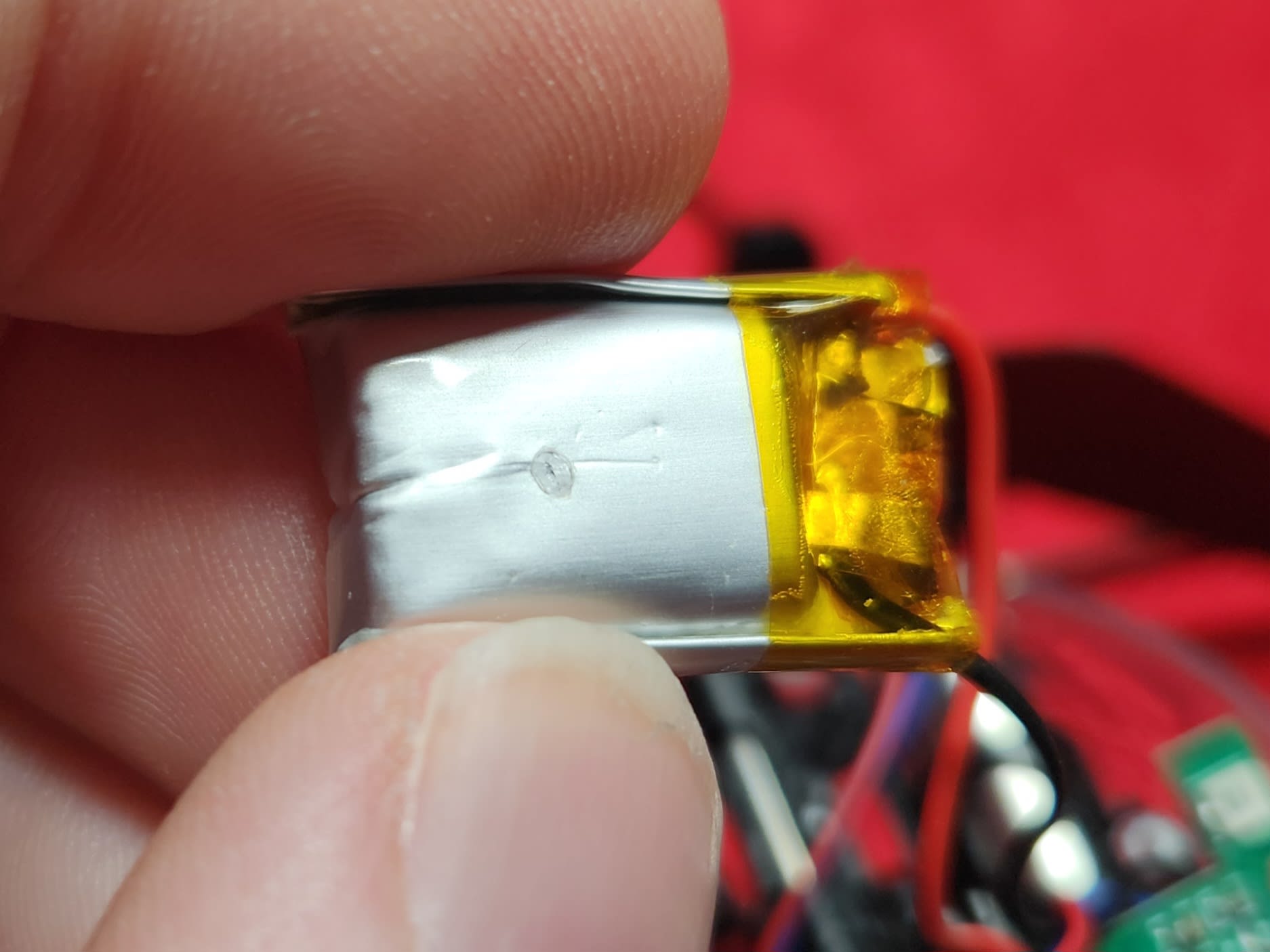 Small hole in center of battery