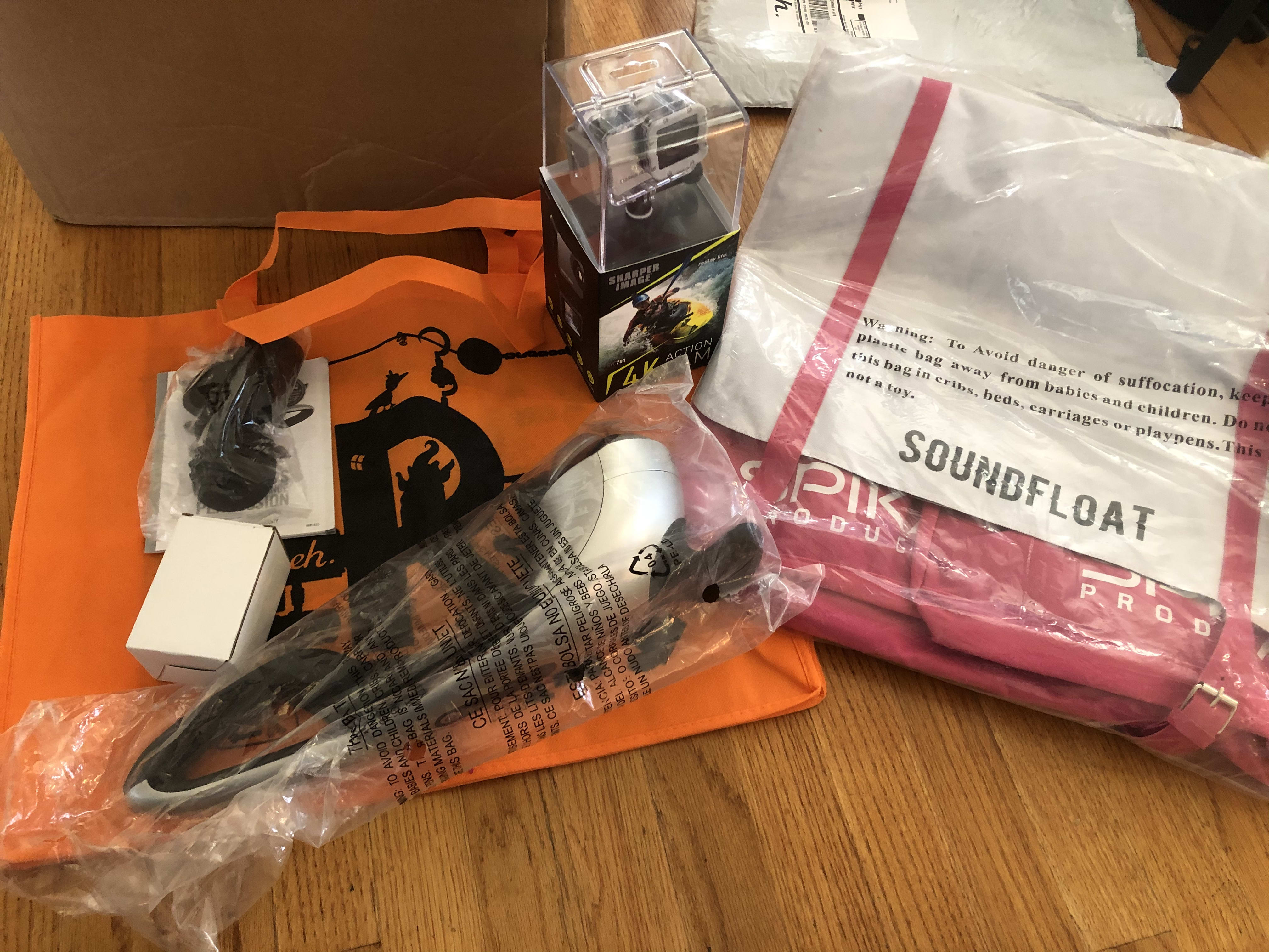 My IRK is finally here!!!! My first one!-Sharper image 4K action cam-Soundfloat thing-Homedics cordless pro performance percussion massager- no box but everything was there and workingI haven’t tested the camera yet but is still sealed and looks new.If anyone wants to trade their shark robot vacuum for my irk I’m down. 