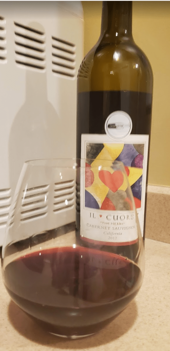 Il Cuore Cabernet Sauvignon 2017 Bottle and Glass