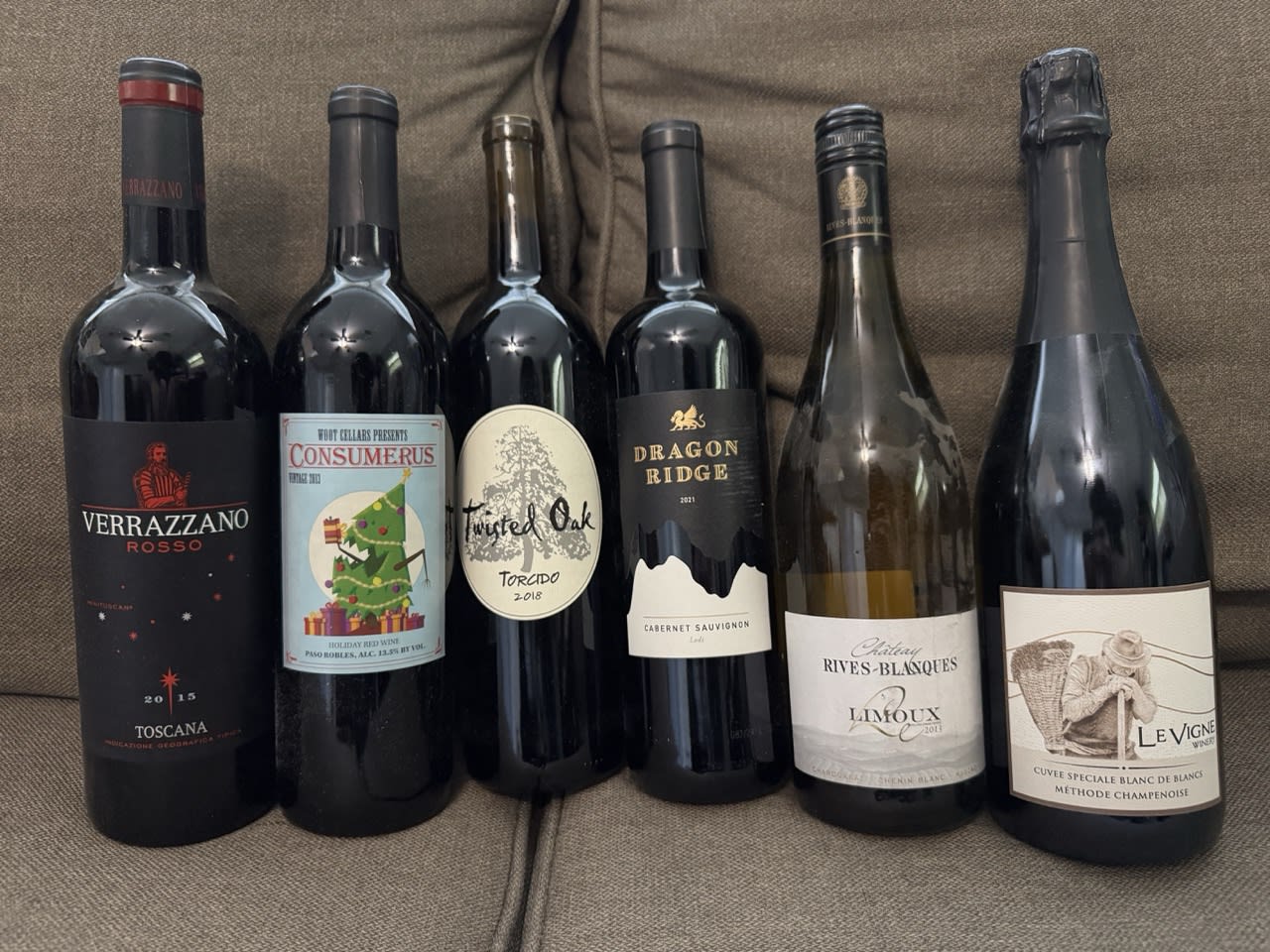Six bottles of varying wines from Winedavid's fantabulous second cleanout