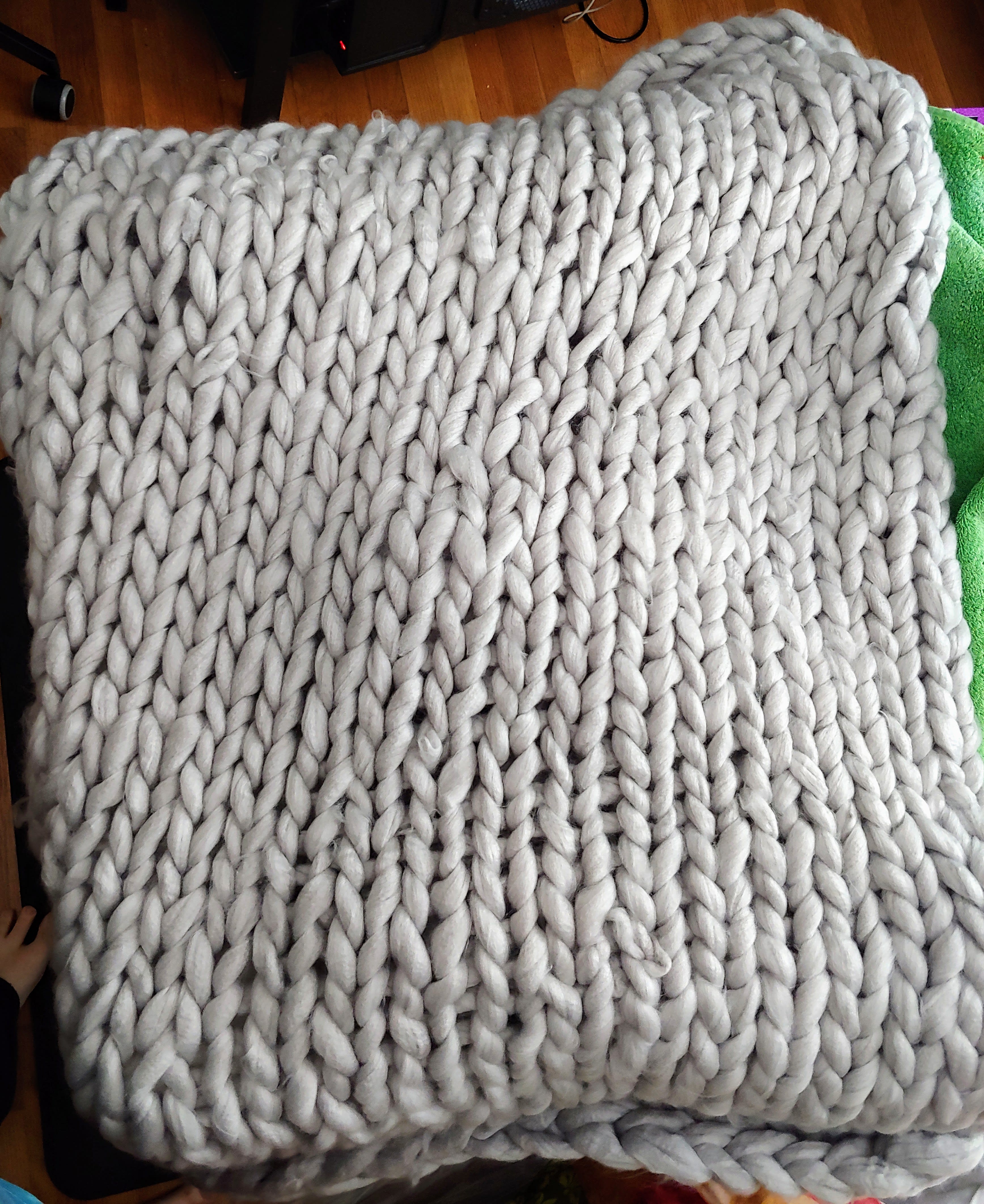 Photo of a huge yarn blanket!