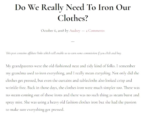 do we need to iron clothes?