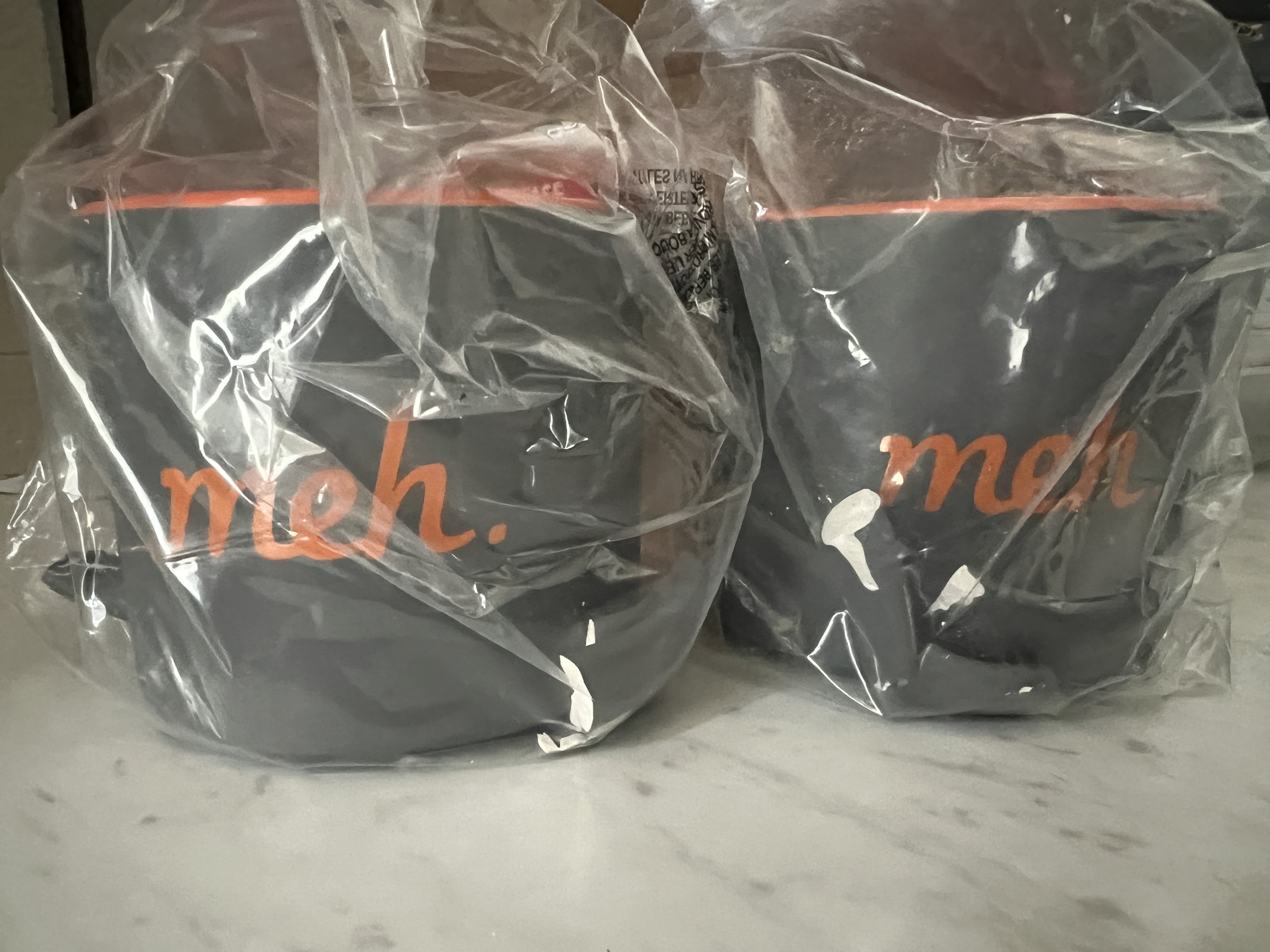 meh mugs with broken handles from shipping wreck