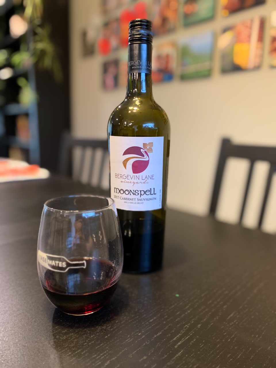 Bergevin Lane Moonspell Cabernet bottle and glass