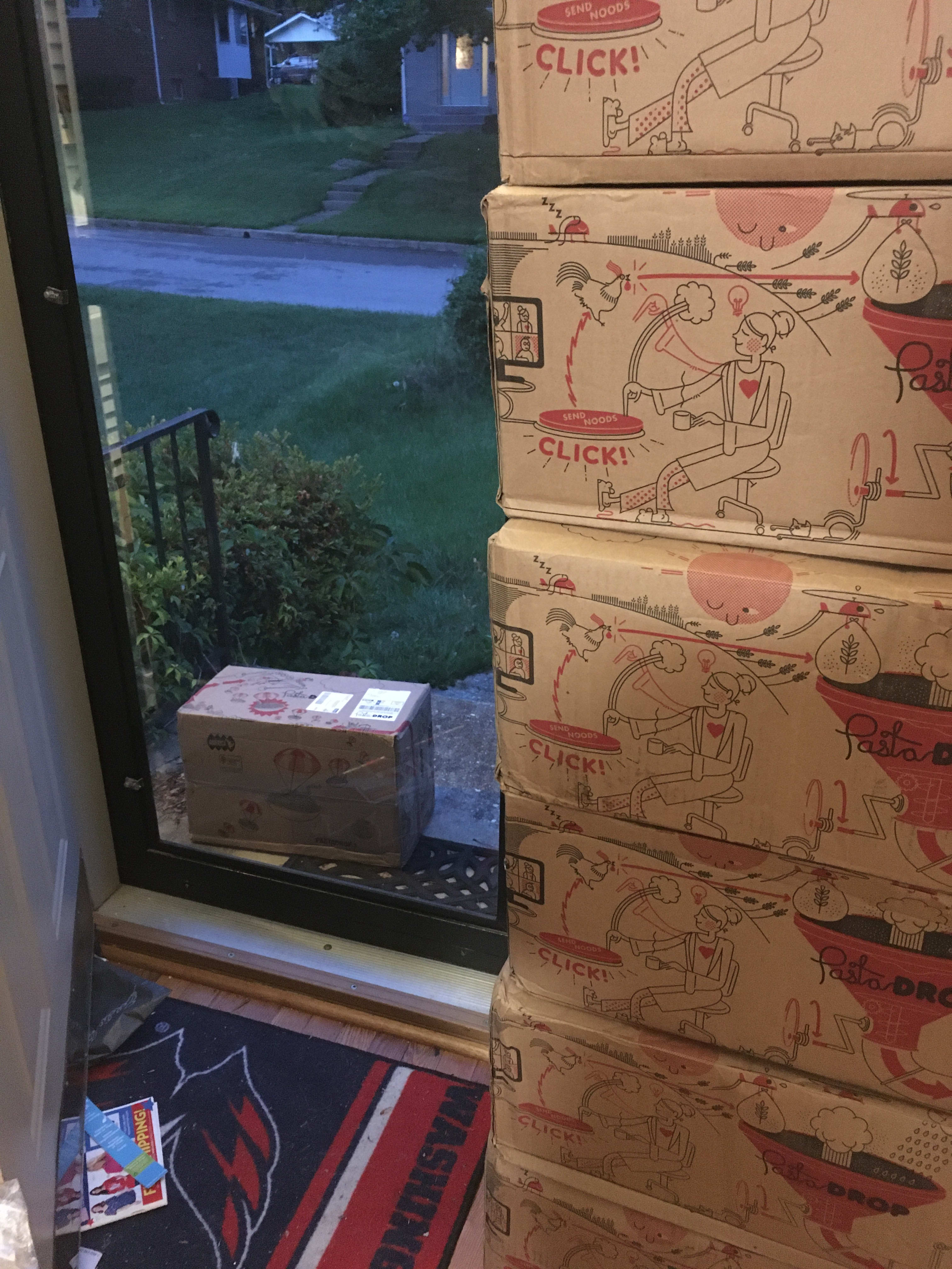 6 boxes and 1 outside