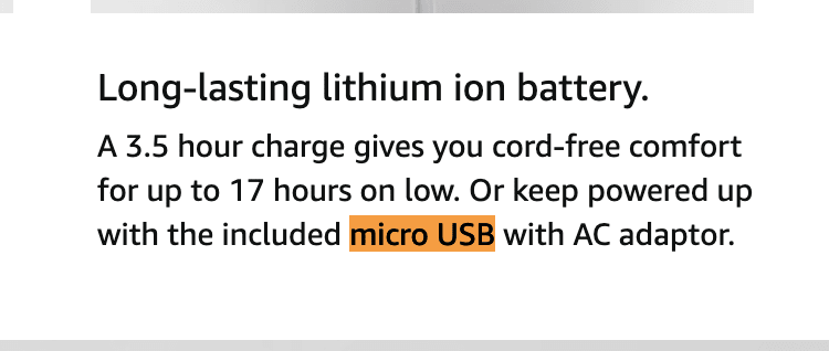 Screenshot from the Bezos Barn indicating that the mystery connector is micro-usb