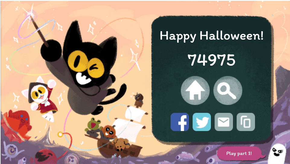 Google scares up a cute game for Halloween doodle - CNET